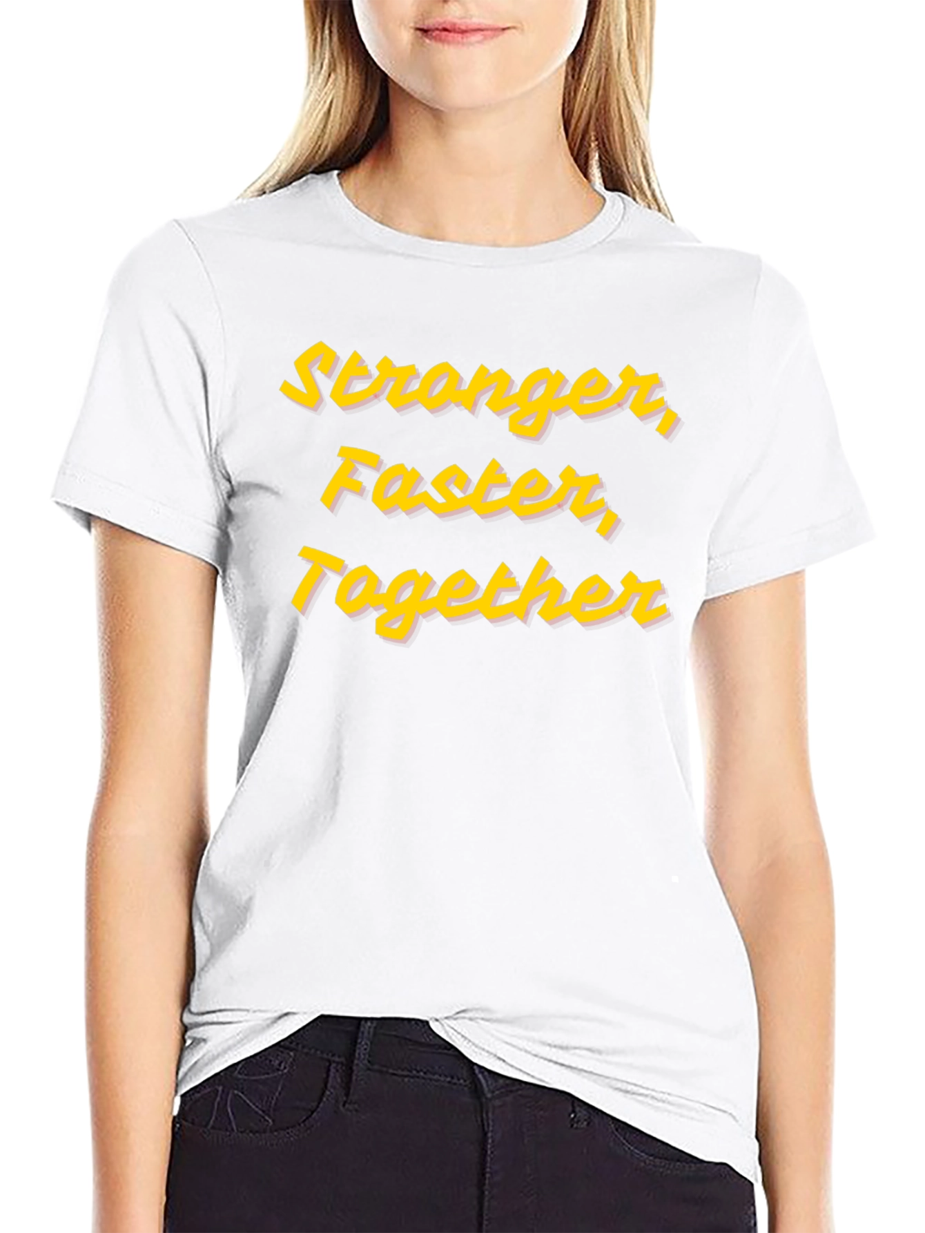 Stronger Faster Together Graphic Tee - Black
