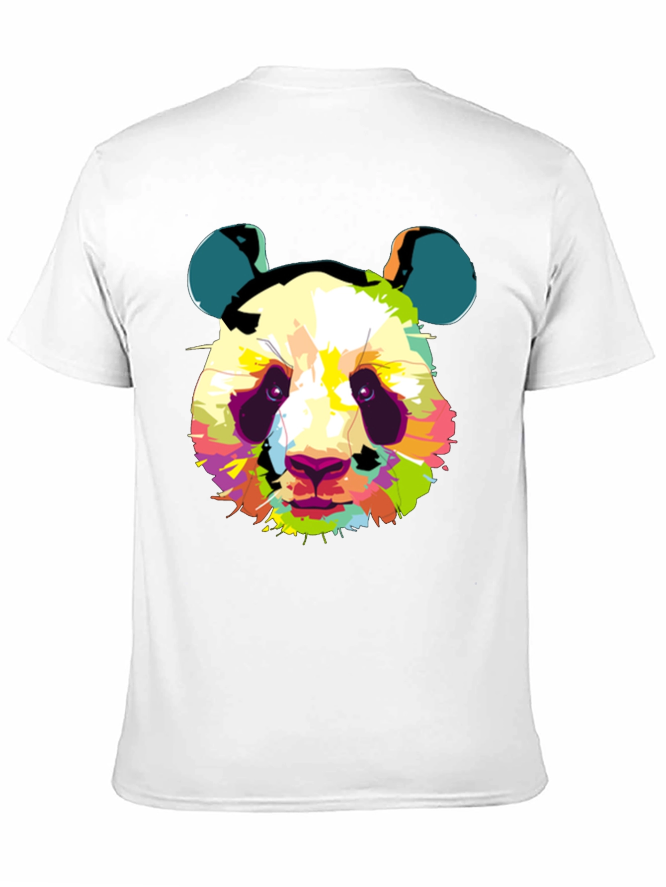 Abstract Panda Graphic Print Black T-Shirt