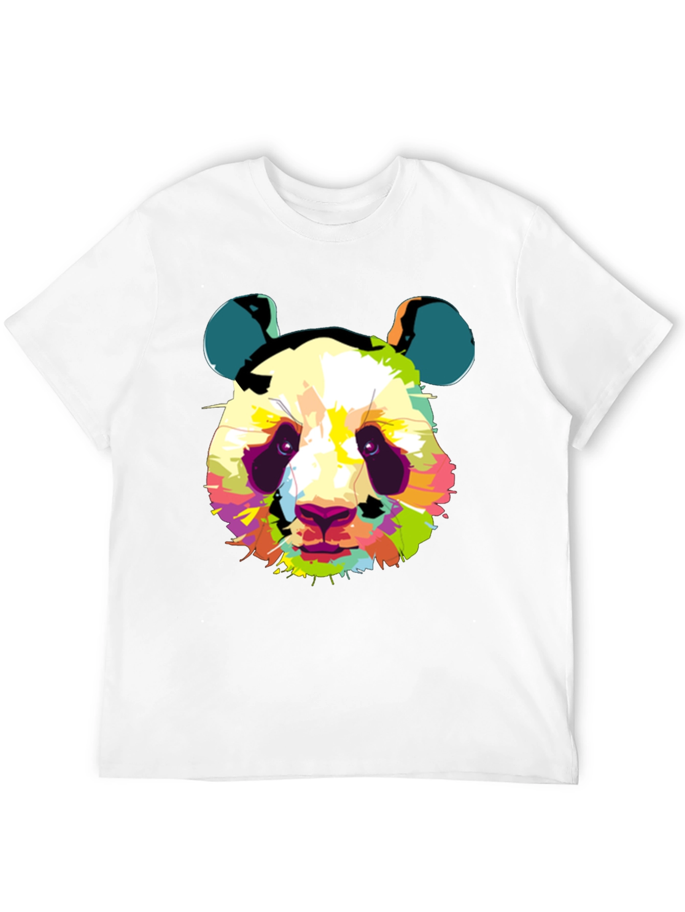 Abstract Panda Graphic Print Black T-Shirt