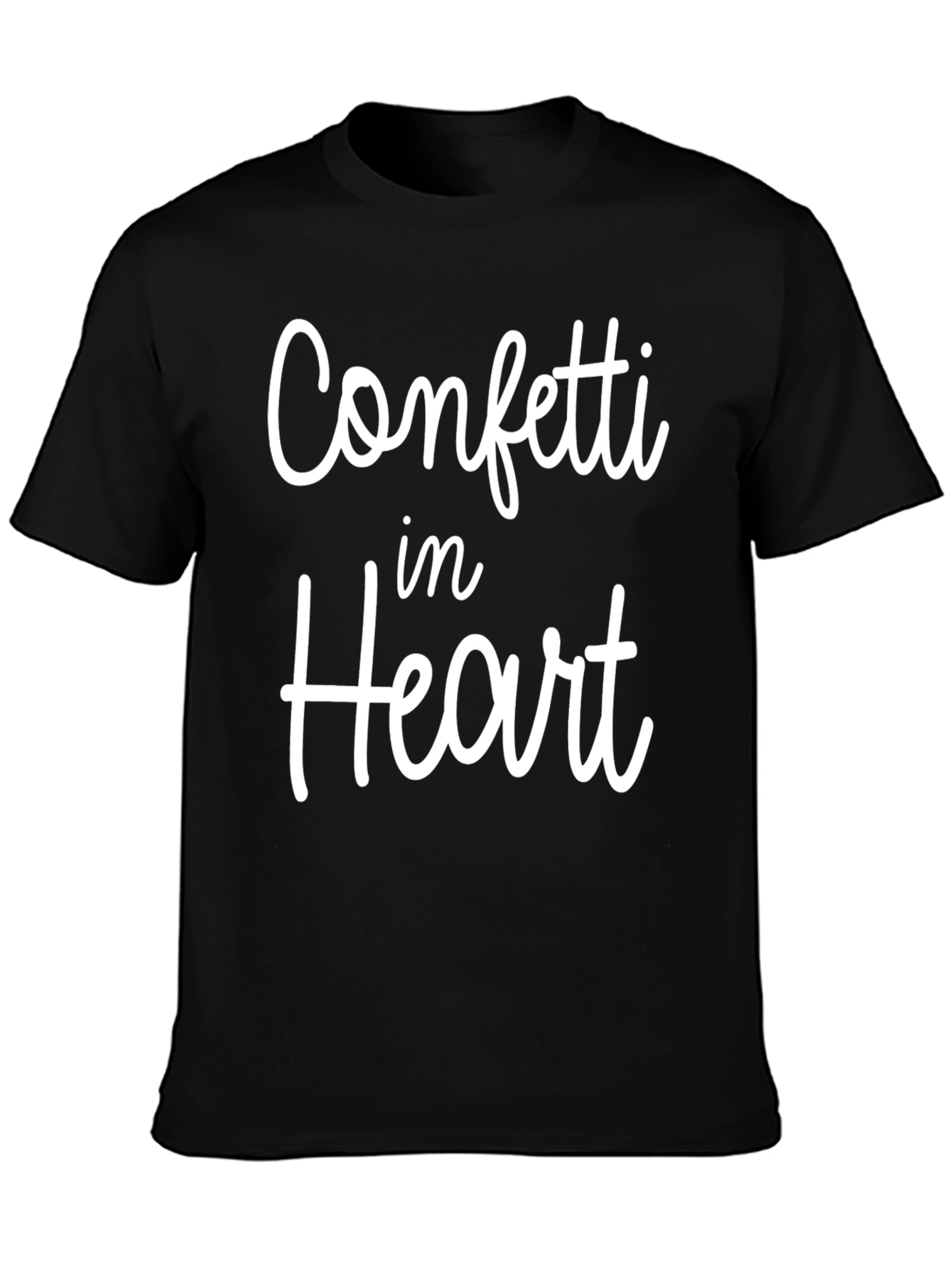 Confetti in Heart Black Graphic Tee