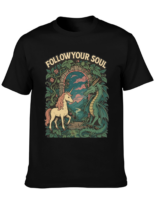 Unicorn and Dragon Graphic T-Shirt