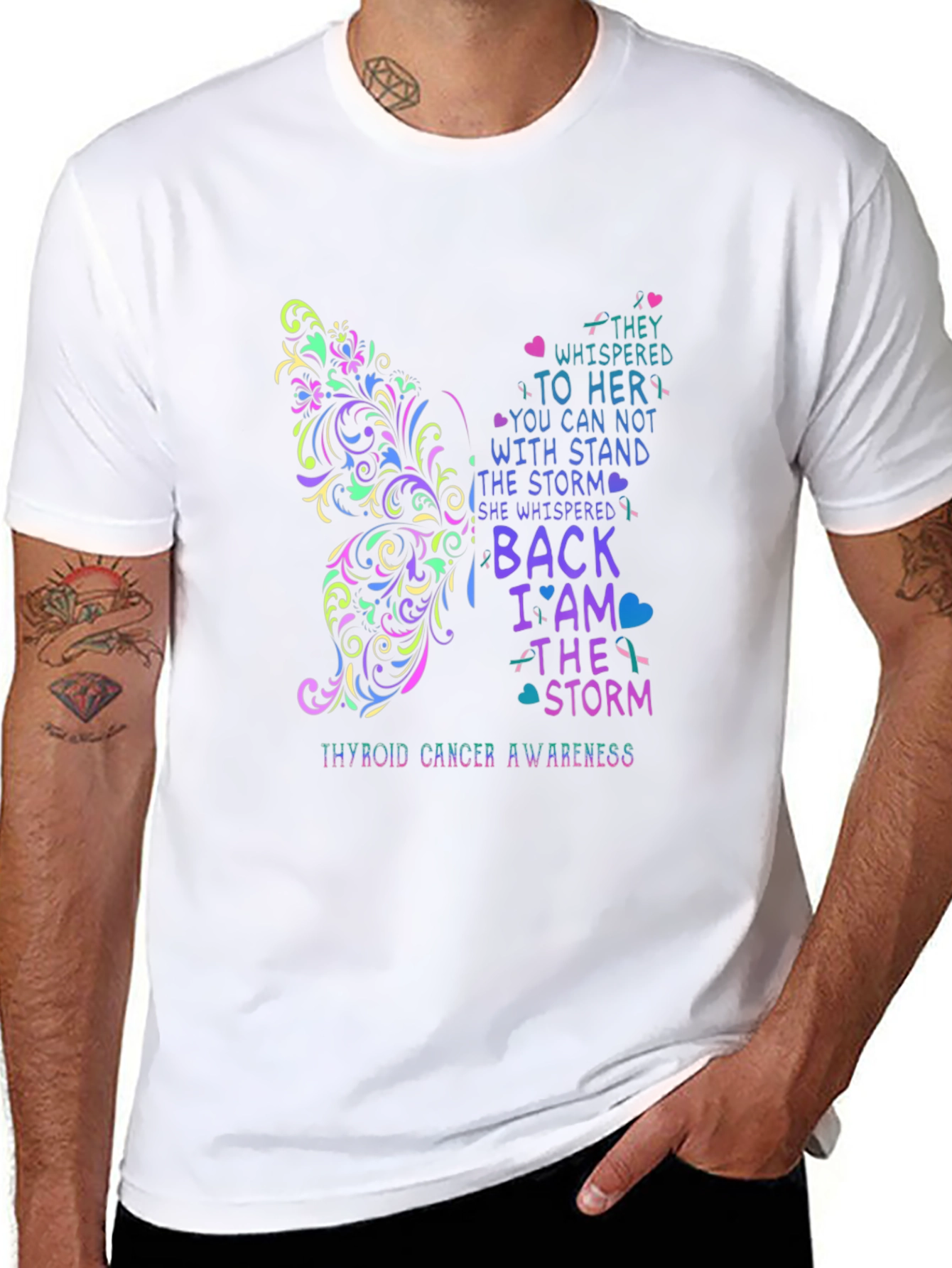 Thyroid Cancer Awareness Butterfly Graphic Tee