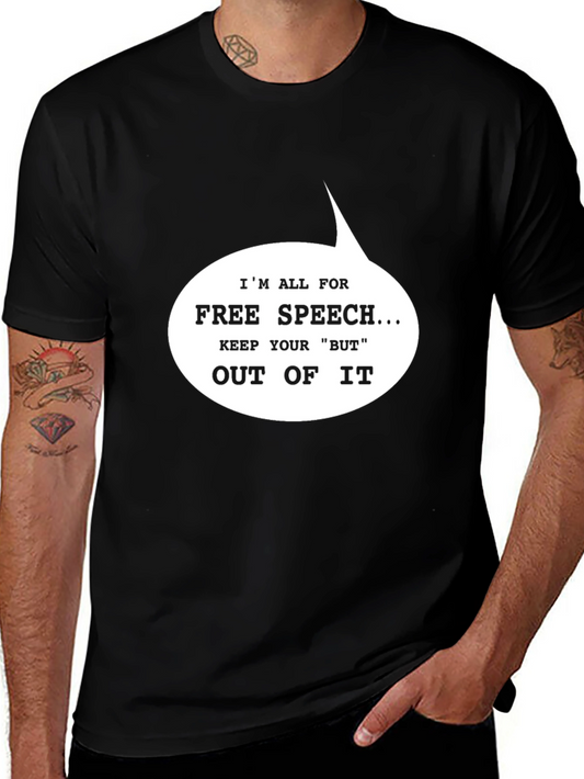 Free Speech Graphic T-Shirt - Black Cotton Tee