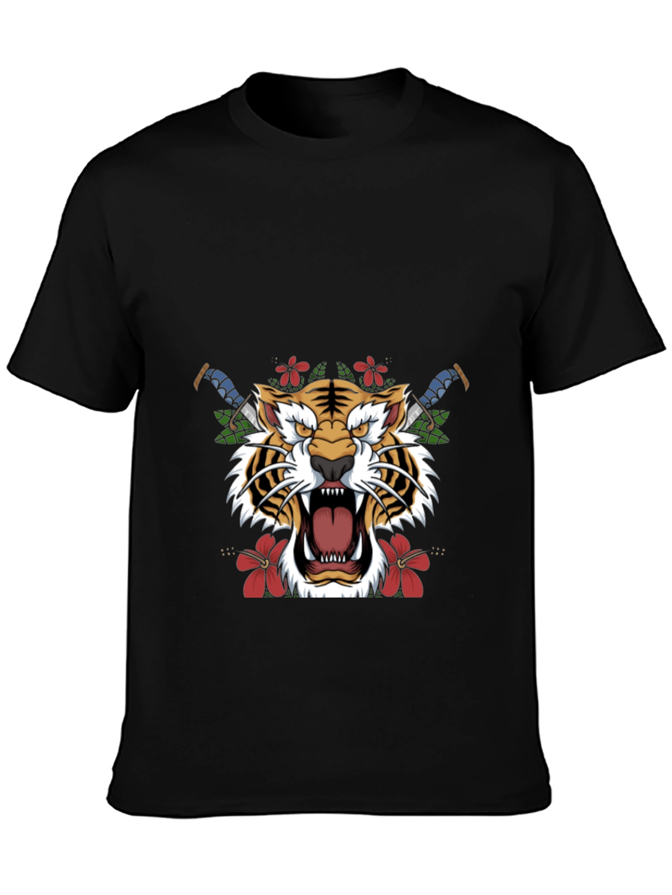 Tiger Graphic Print Black T-Shirt