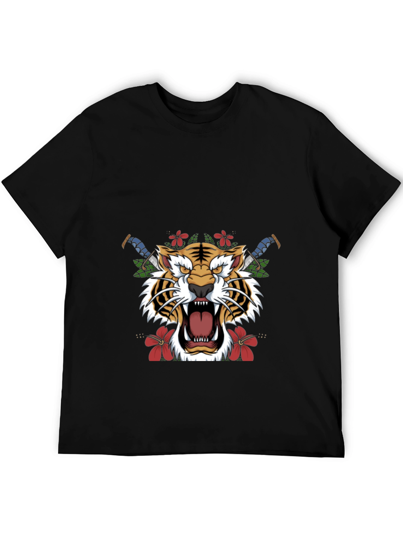 Tiger Graphic Print Black T-Shirt