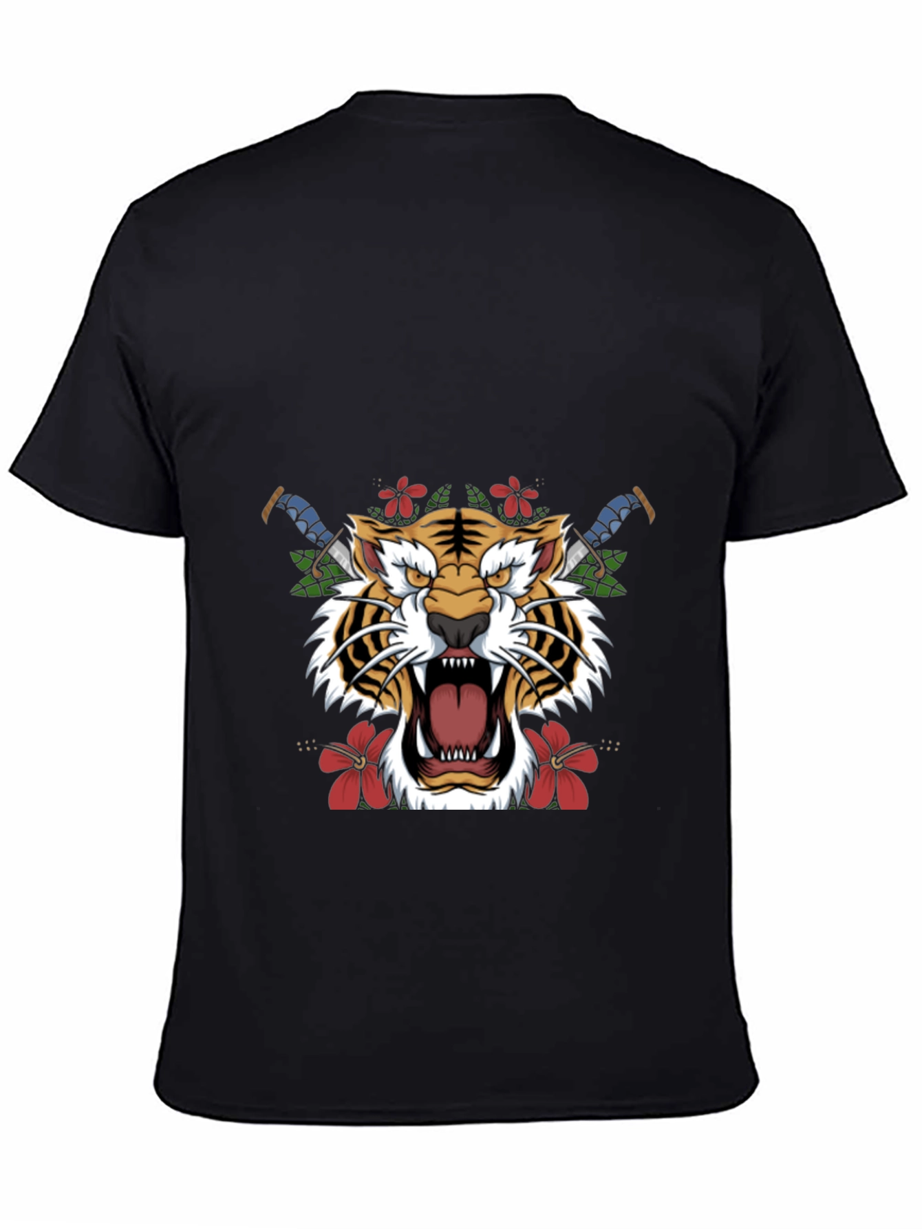 Tiger Graphic Print Black T-Shirt