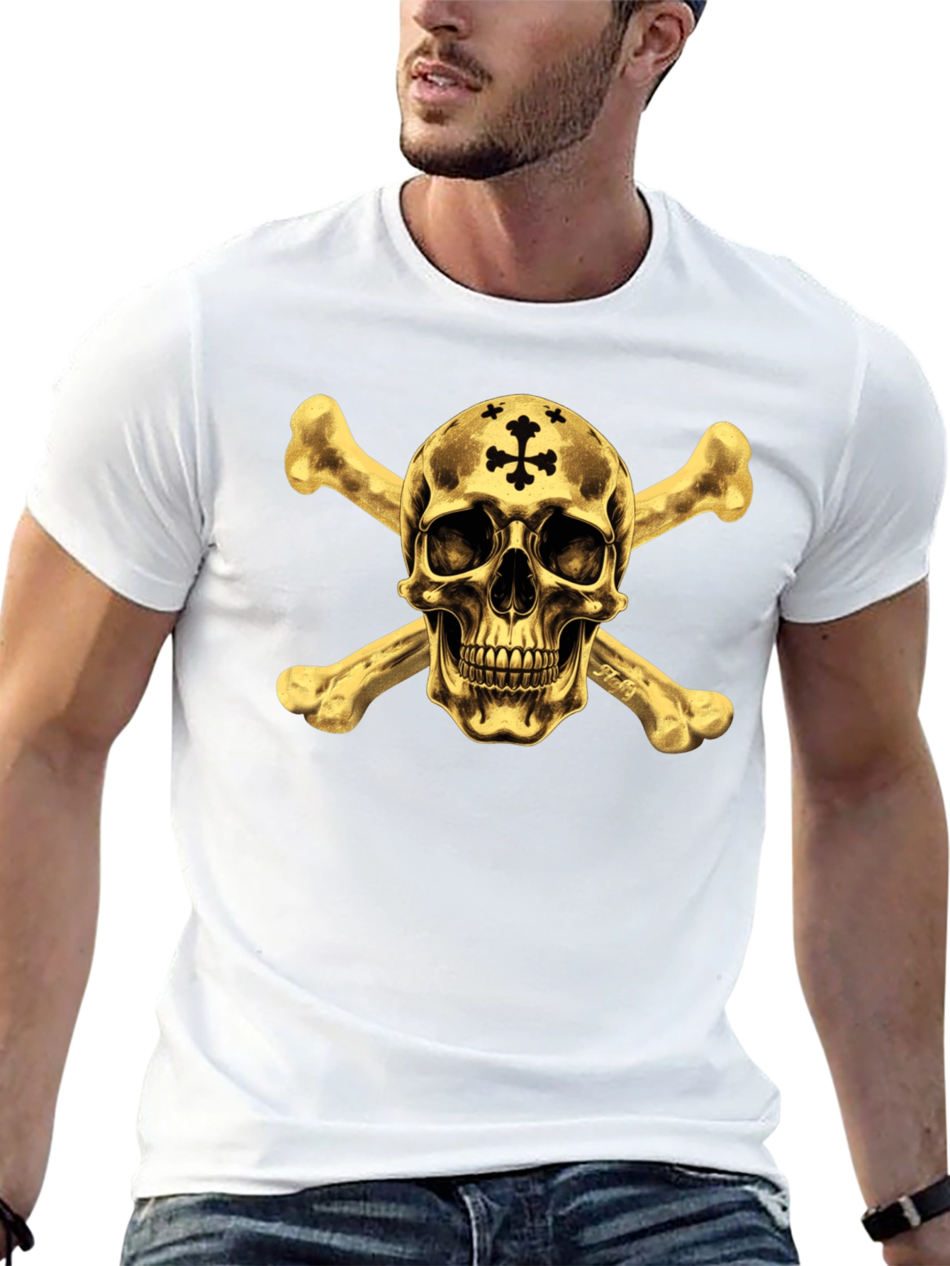 Skull & Crossbones Graphic Tee - Black