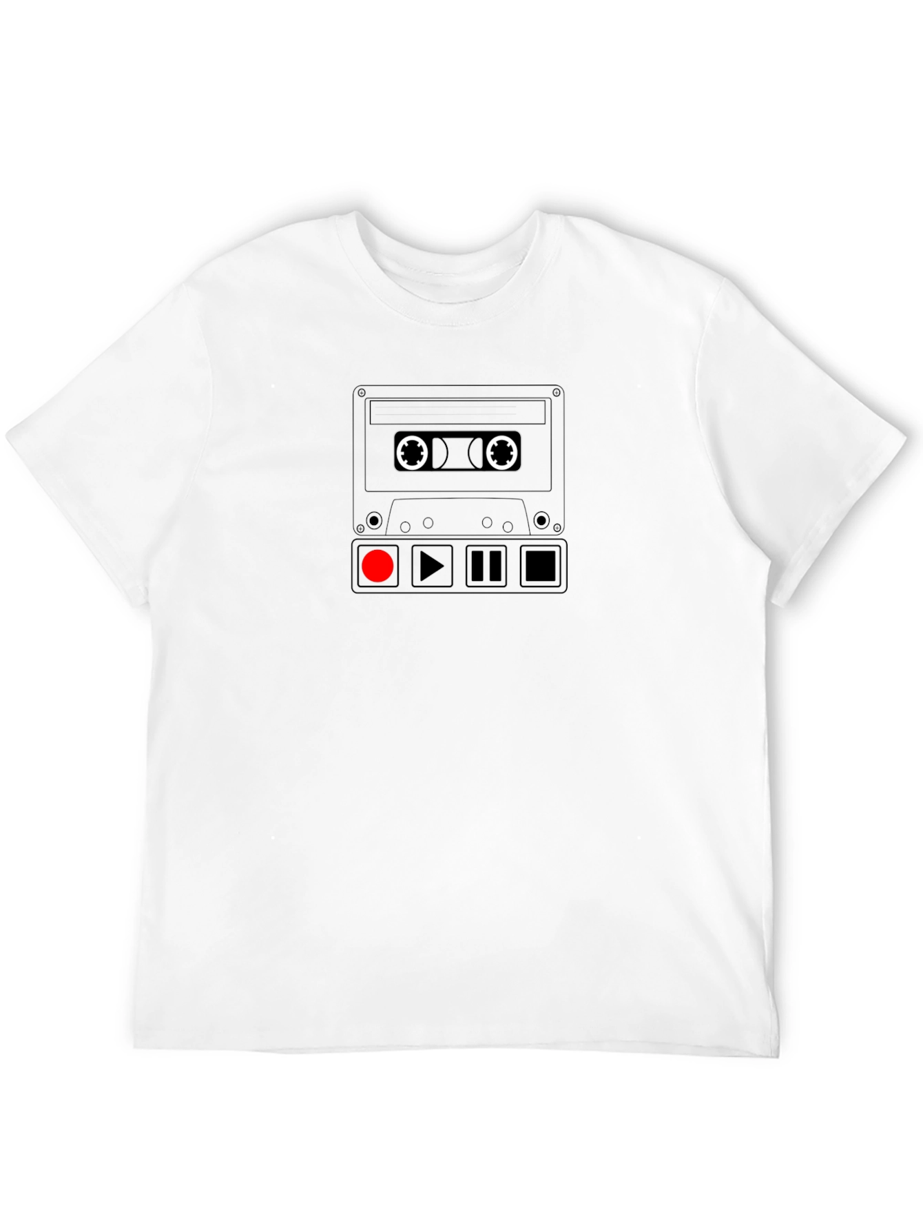 Retro Cassette Tape Graphic Tee - Black