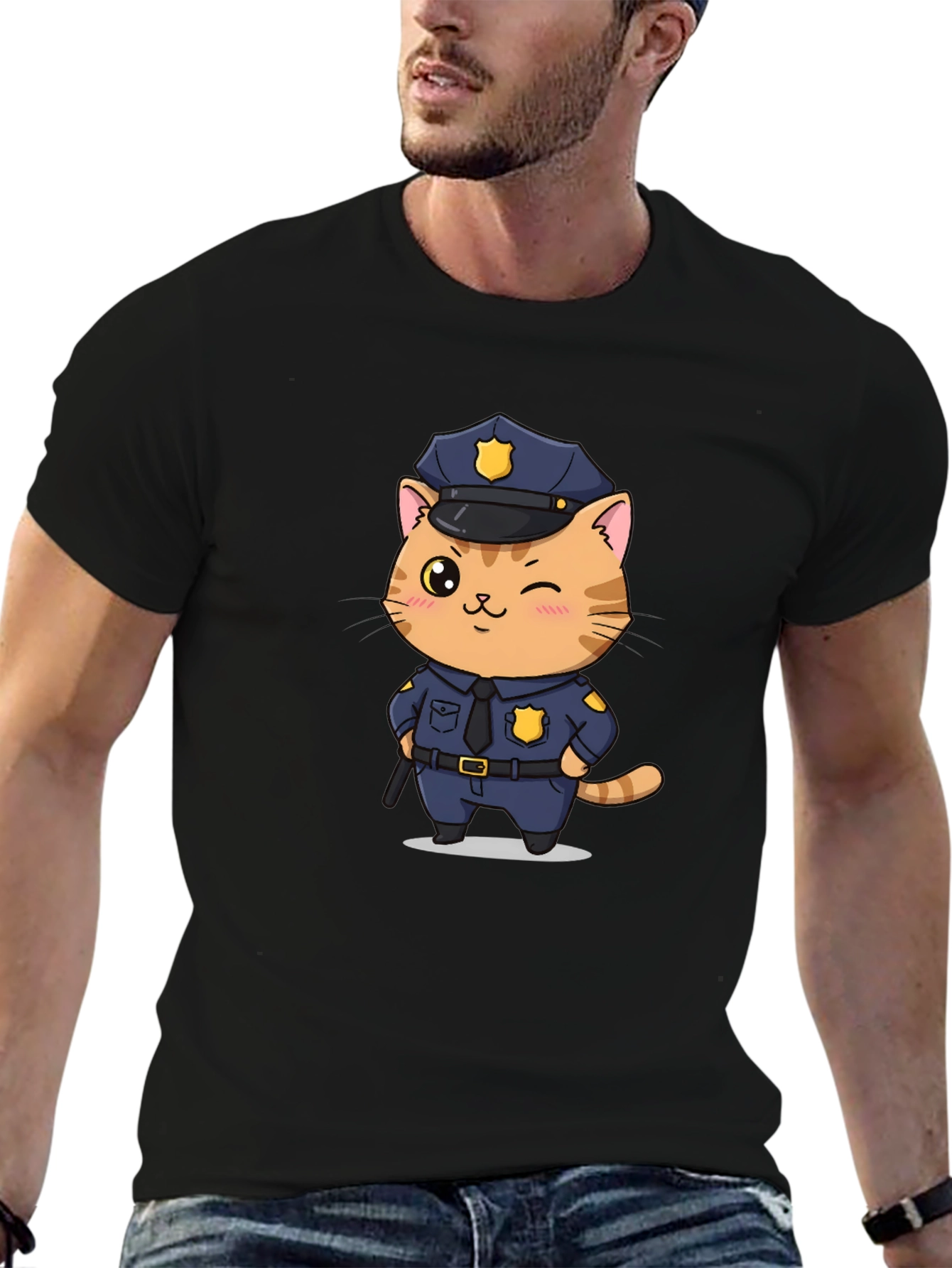 Cat Cop T-Shirt - Funny Police Kitten Tee