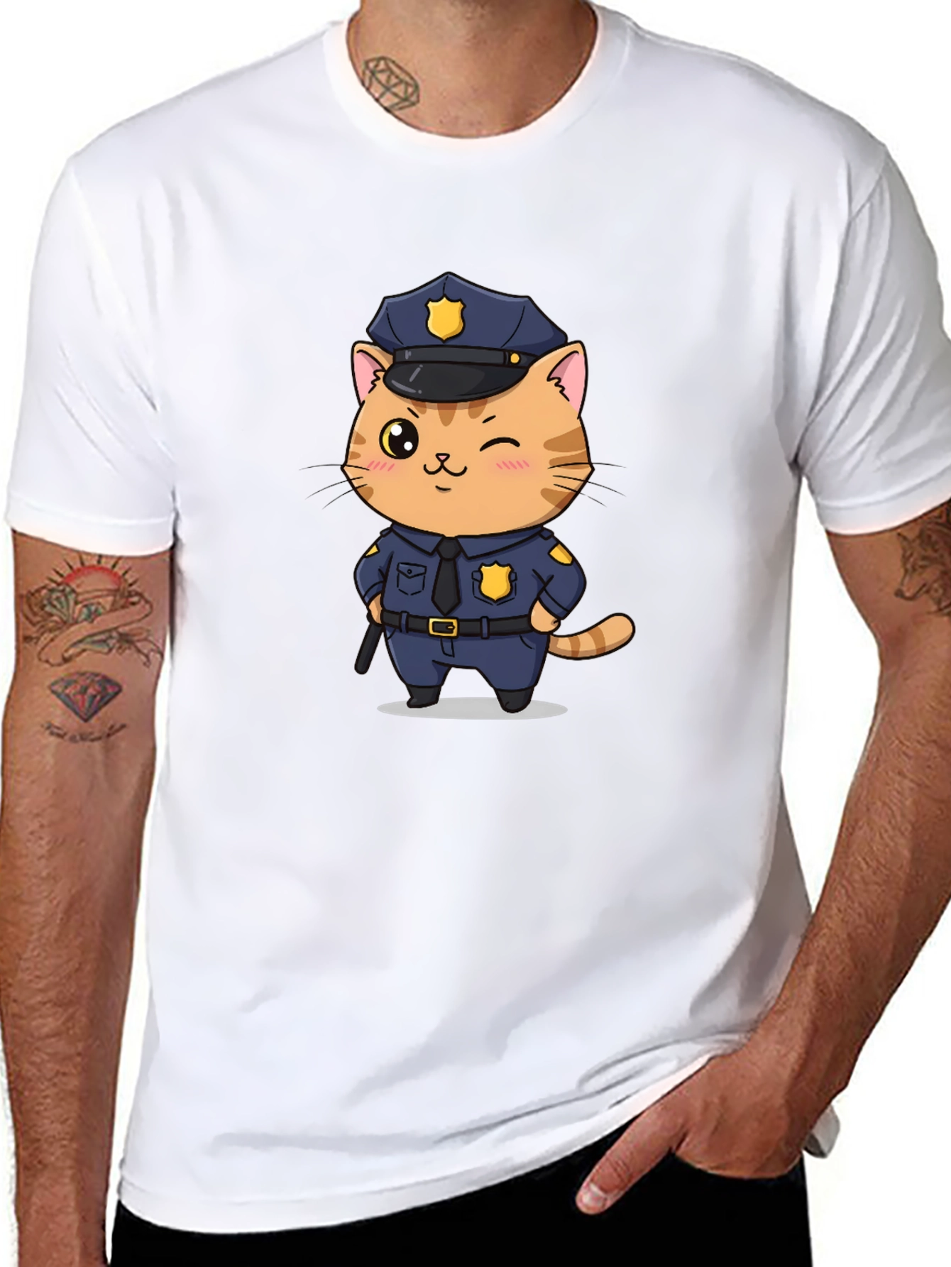 Cat Cop T-Shirt - Funny Police Kitten Tee
