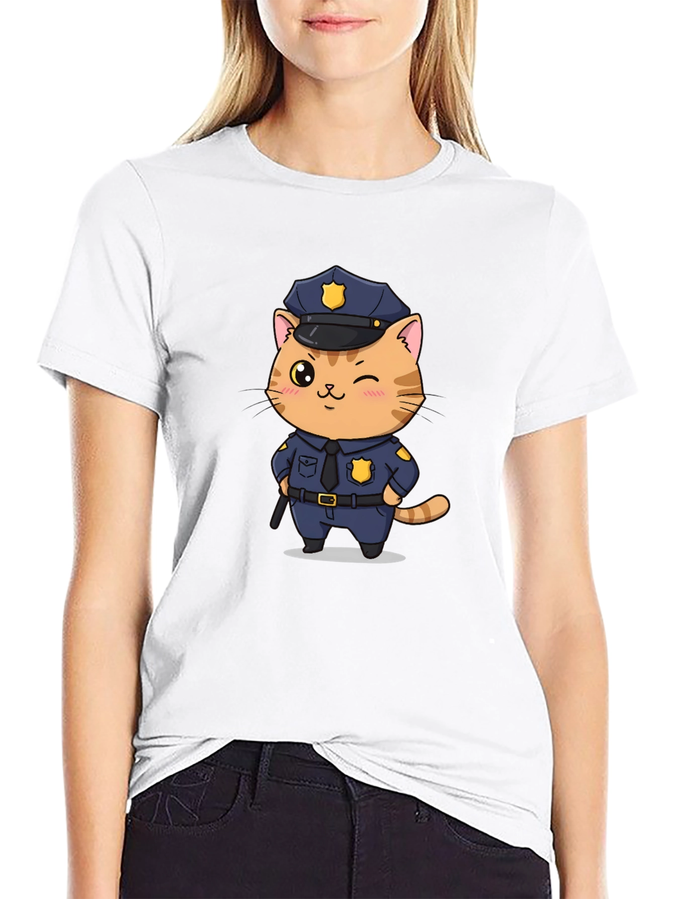Cat Cop T-Shirt - Funny Police Kitten Tee