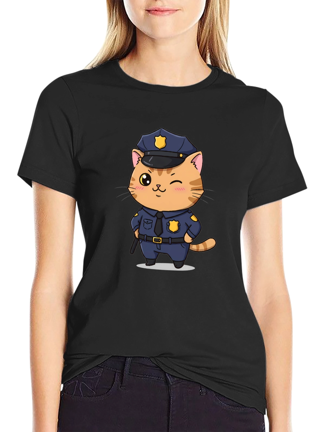 Cat Cop T-Shirt - Funny Police Kitten Tee