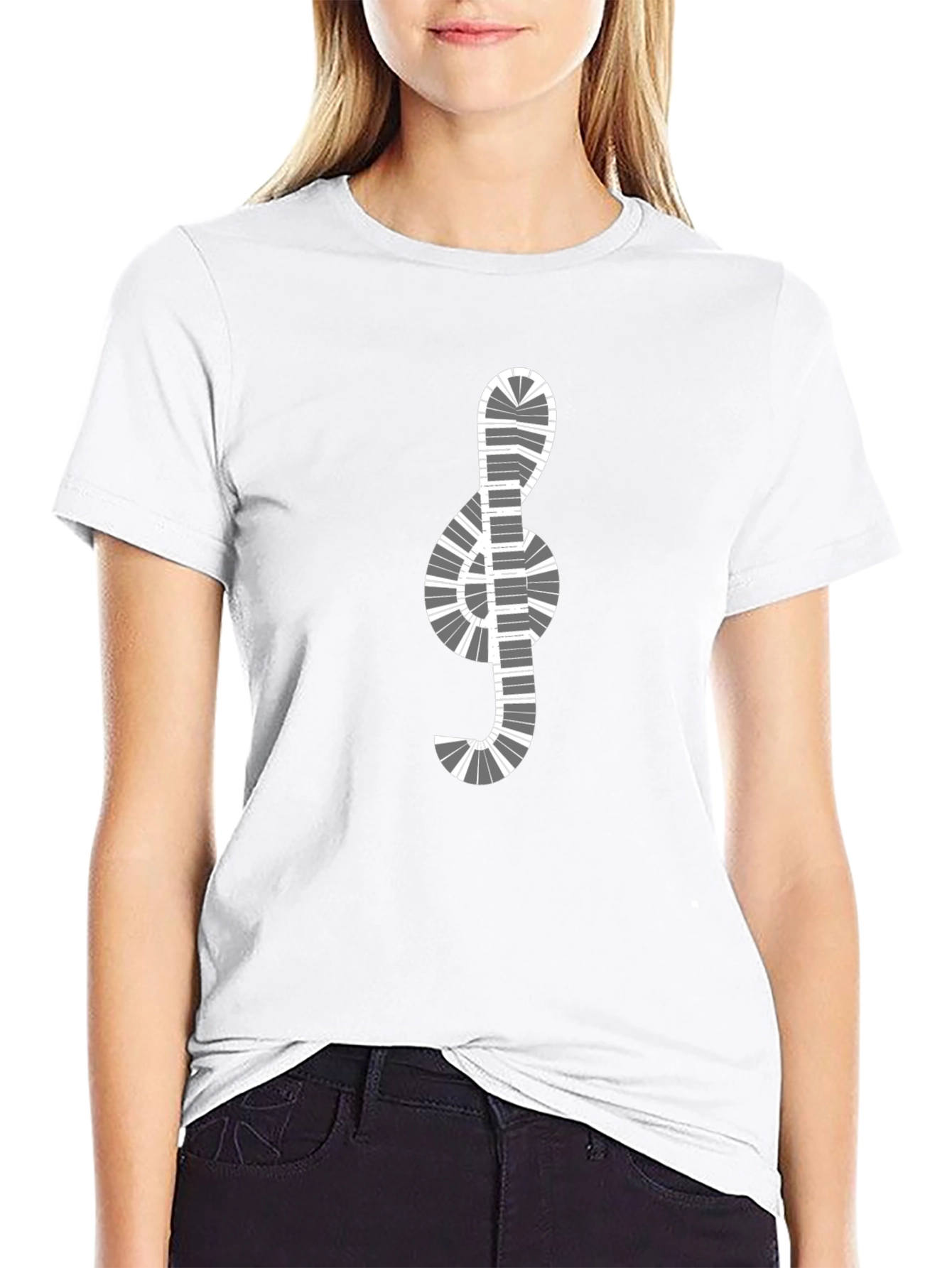 Musical Clef Piano Keys Graphic T-Shirt