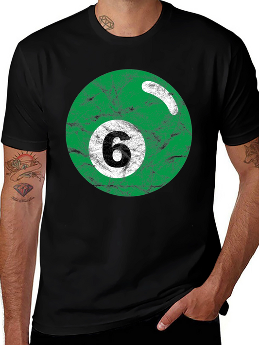 Green Number 6 Billiard Ball T-Shirt