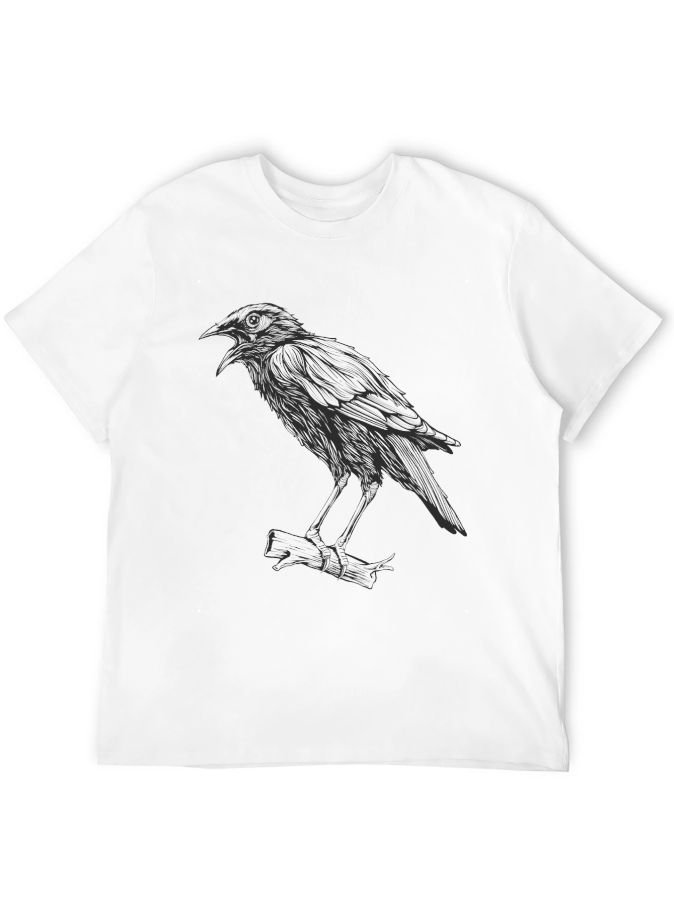 Raven Graphic Tee - Black Casual T-Shirt