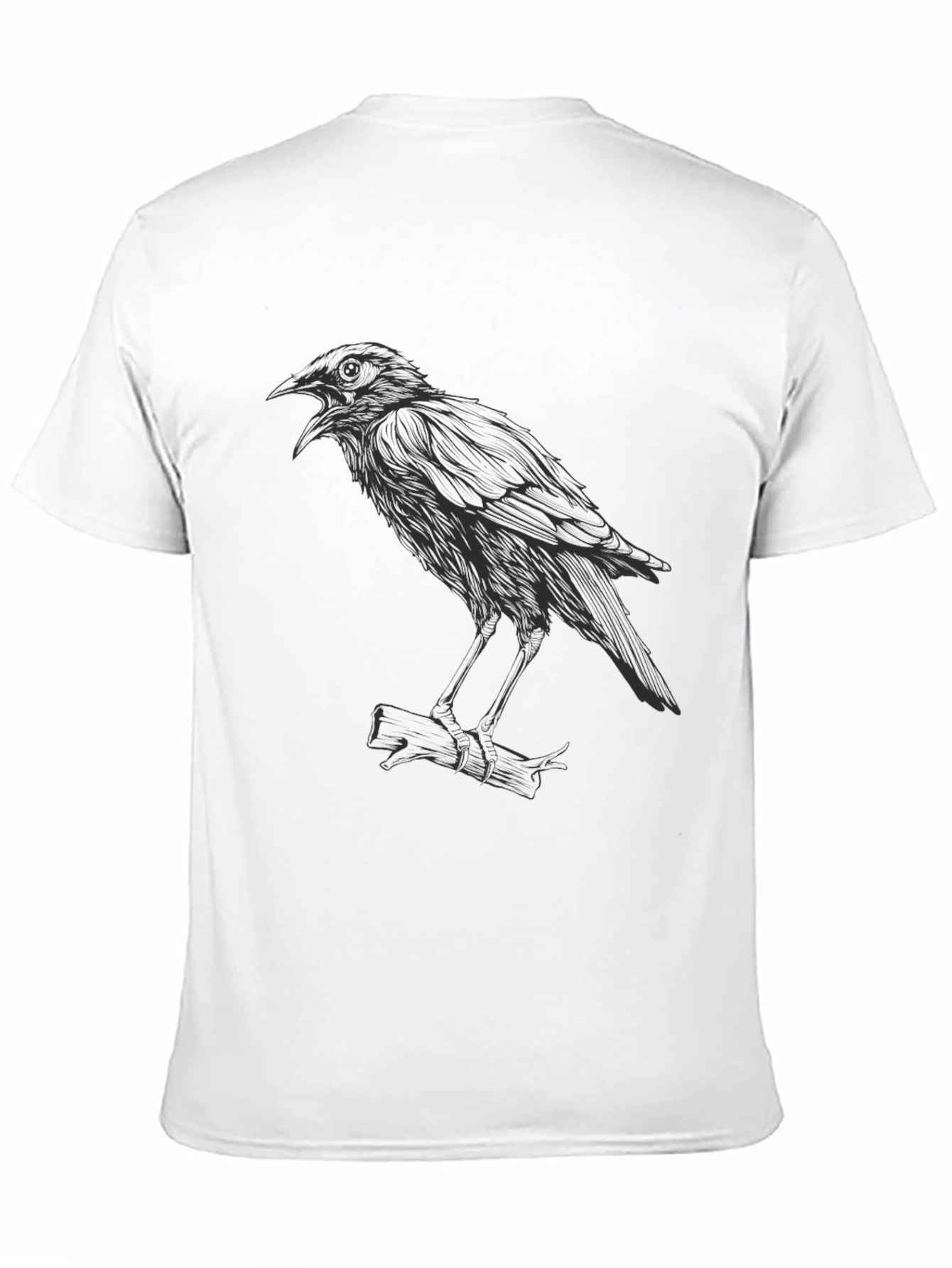 Raven Graphic Tee - Black Casual T-Shirt