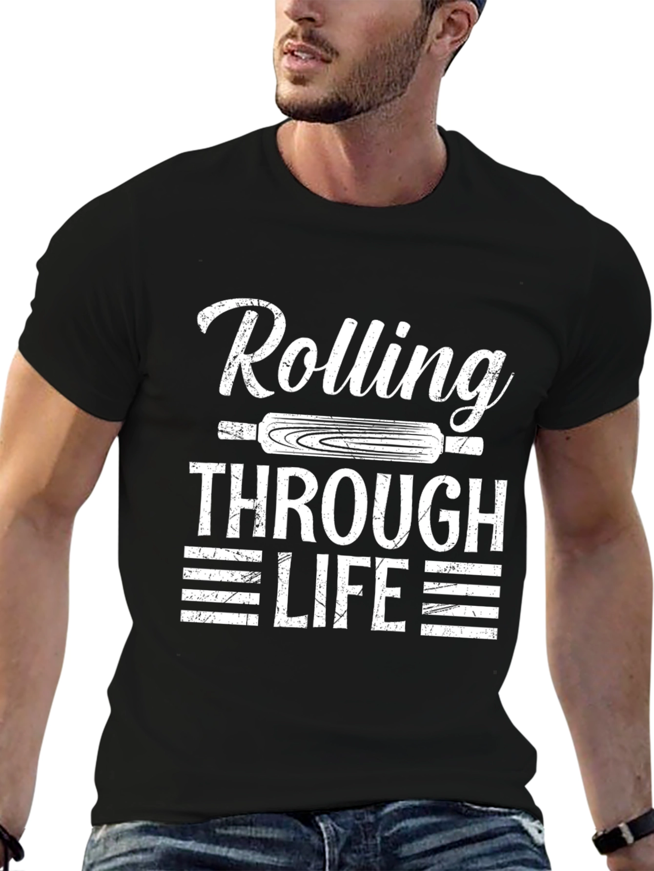 Rolling Through Life T-Shirt - Baker Gift