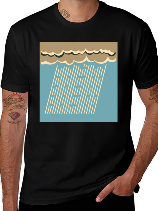 Retro Rain Graphic Tee - Stylish Weather Shirt