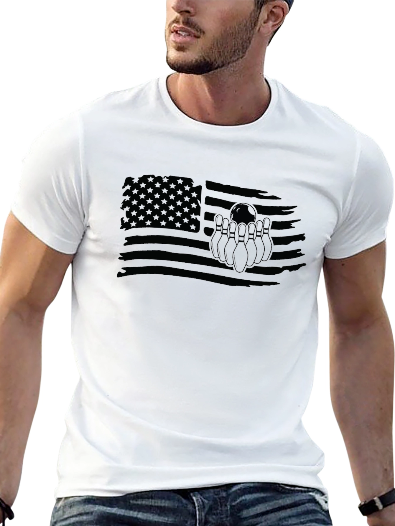 Bowling American Flag Graphic Tee