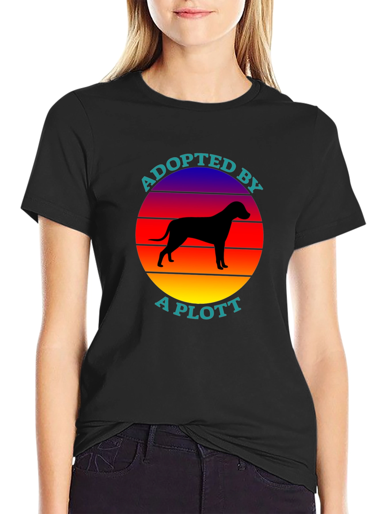Adopted by a Plott T-Shirt - Dog Lover Tee