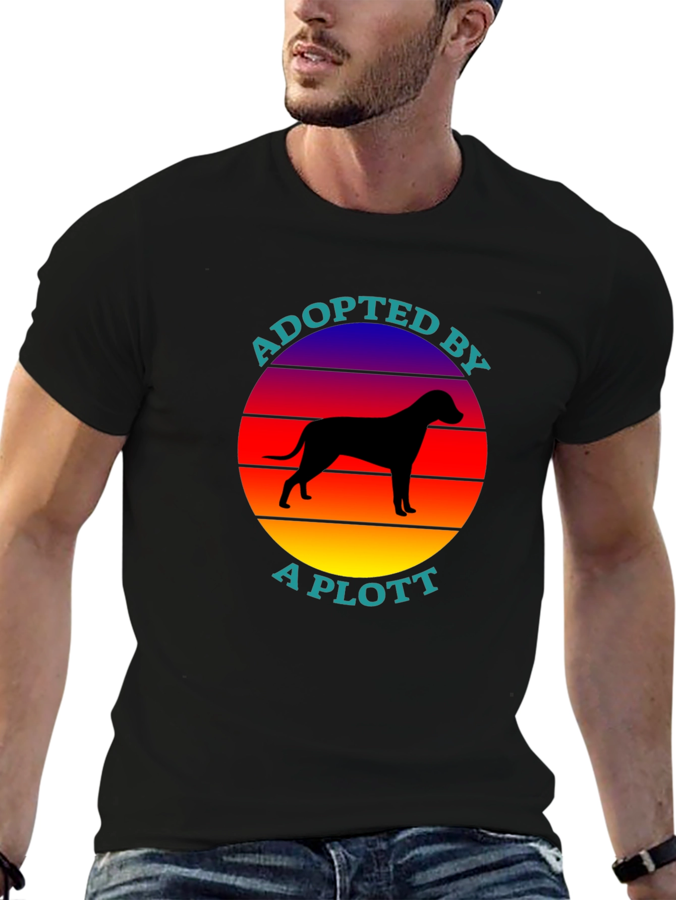 Adopted by a Plott T-Shirt - Dog Lover Tee