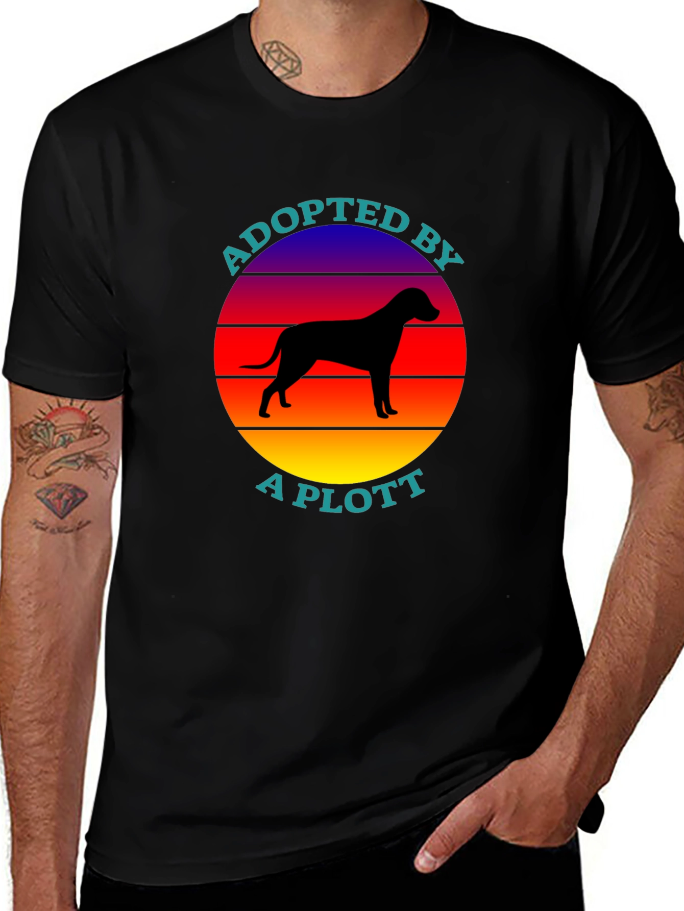 Adopted by a Plott T-Shirt - Dog Lover Tee