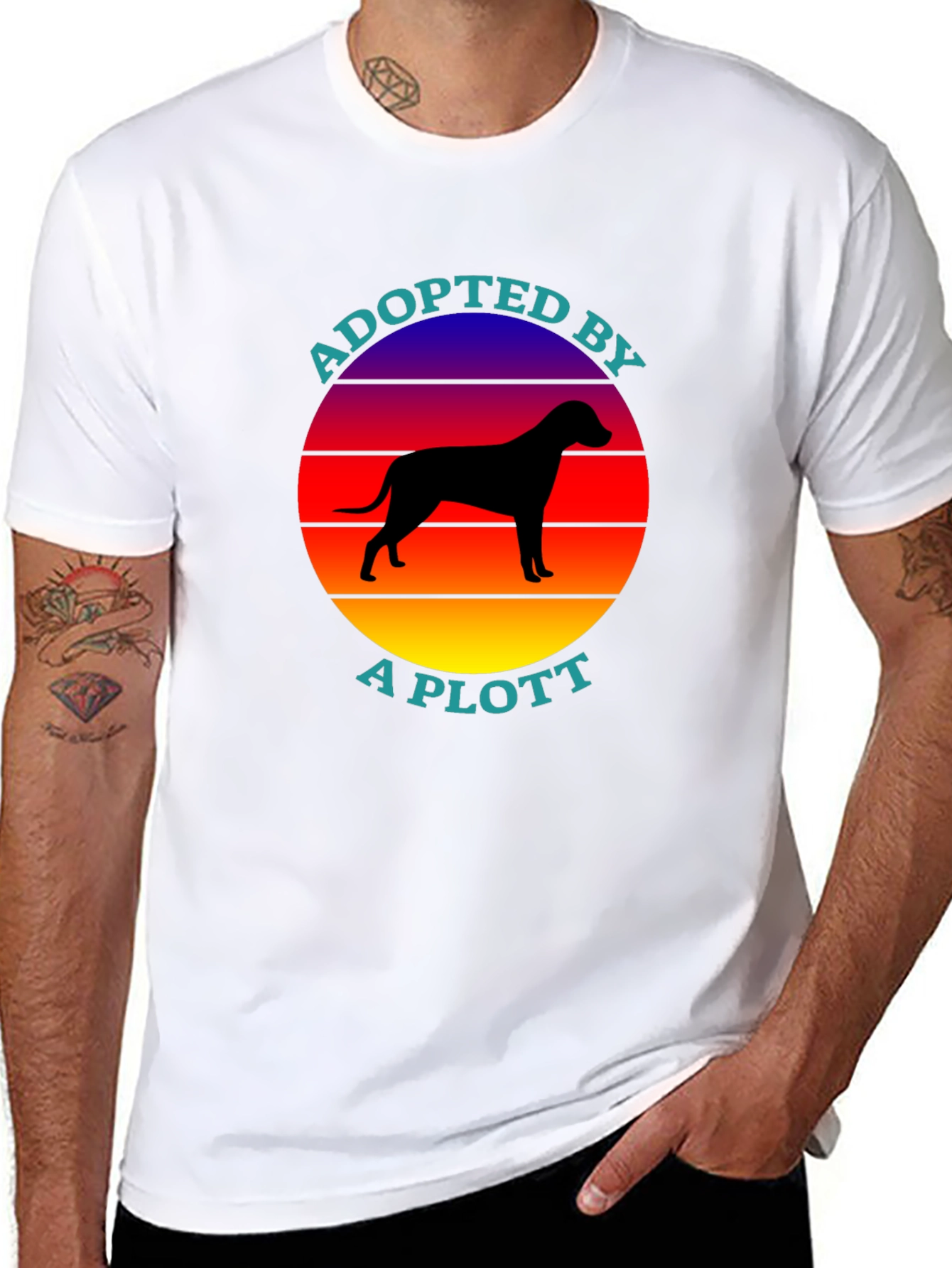 Adopted by a Plott T-Shirt - Dog Lover Tee