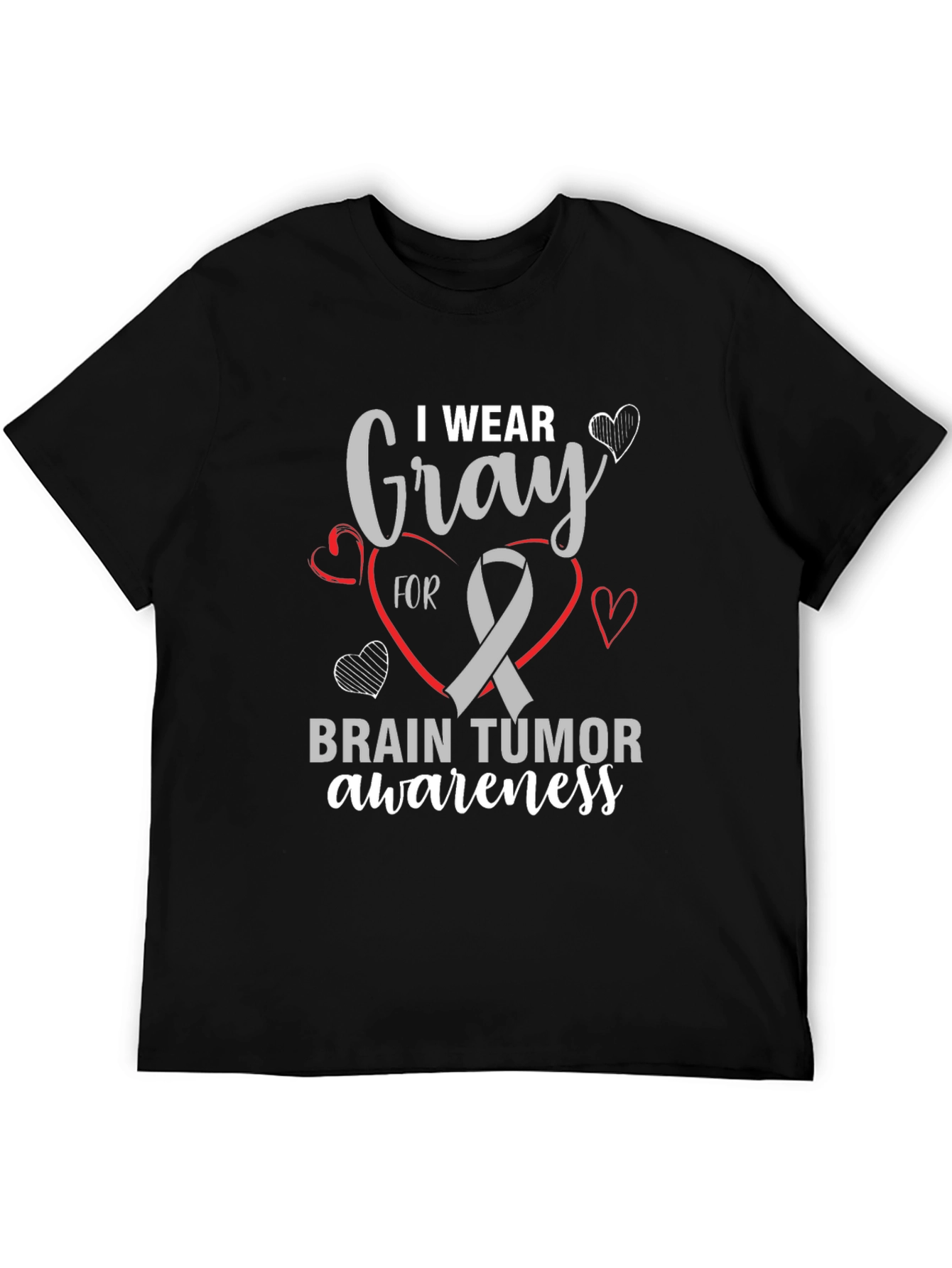Gray Ribbon Brain Tumor Awareness T-Shirt