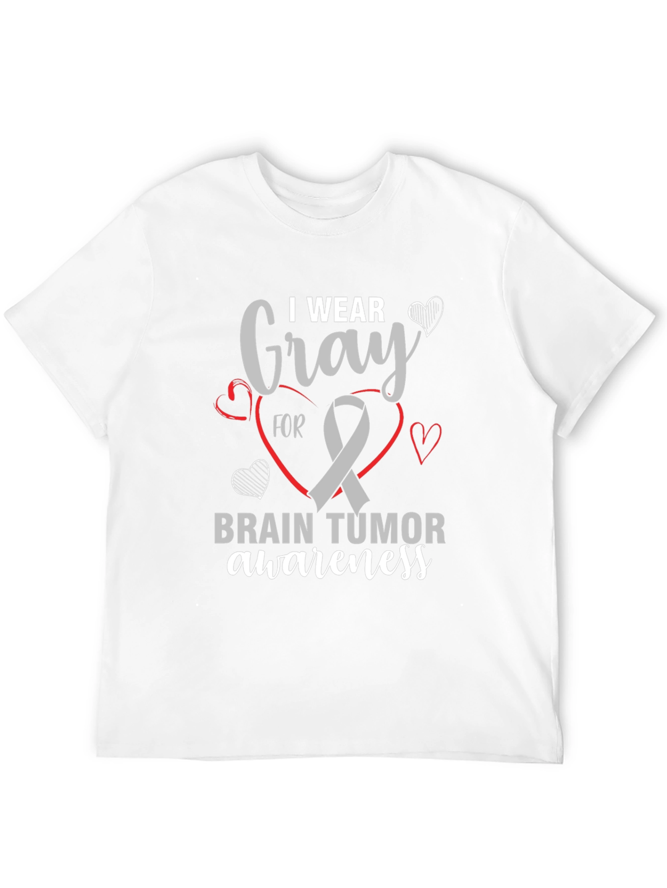Gray Ribbon Brain Tumor Awareness T-Shirt