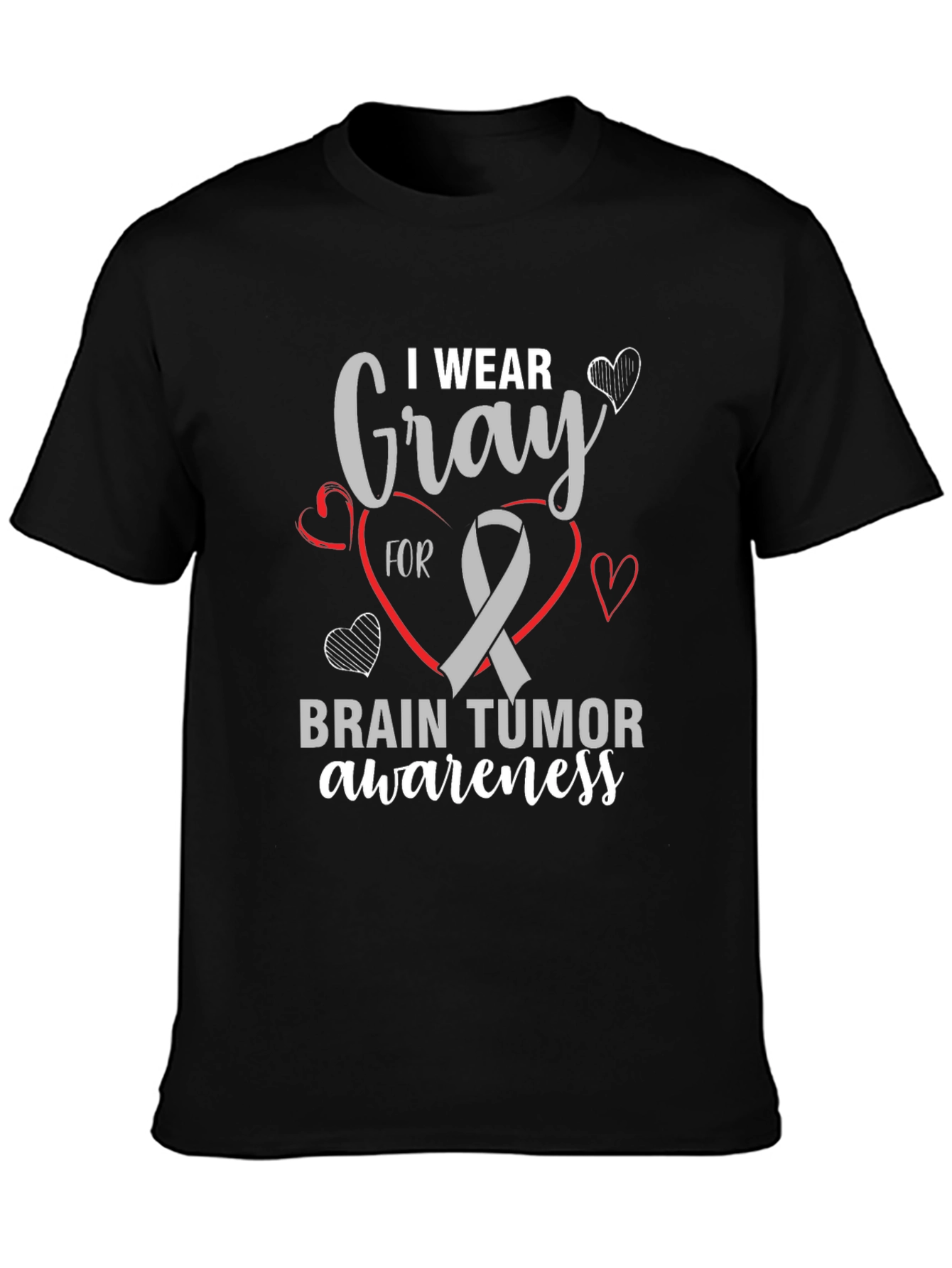 Gray Ribbon Brain Tumor Awareness T-Shirt