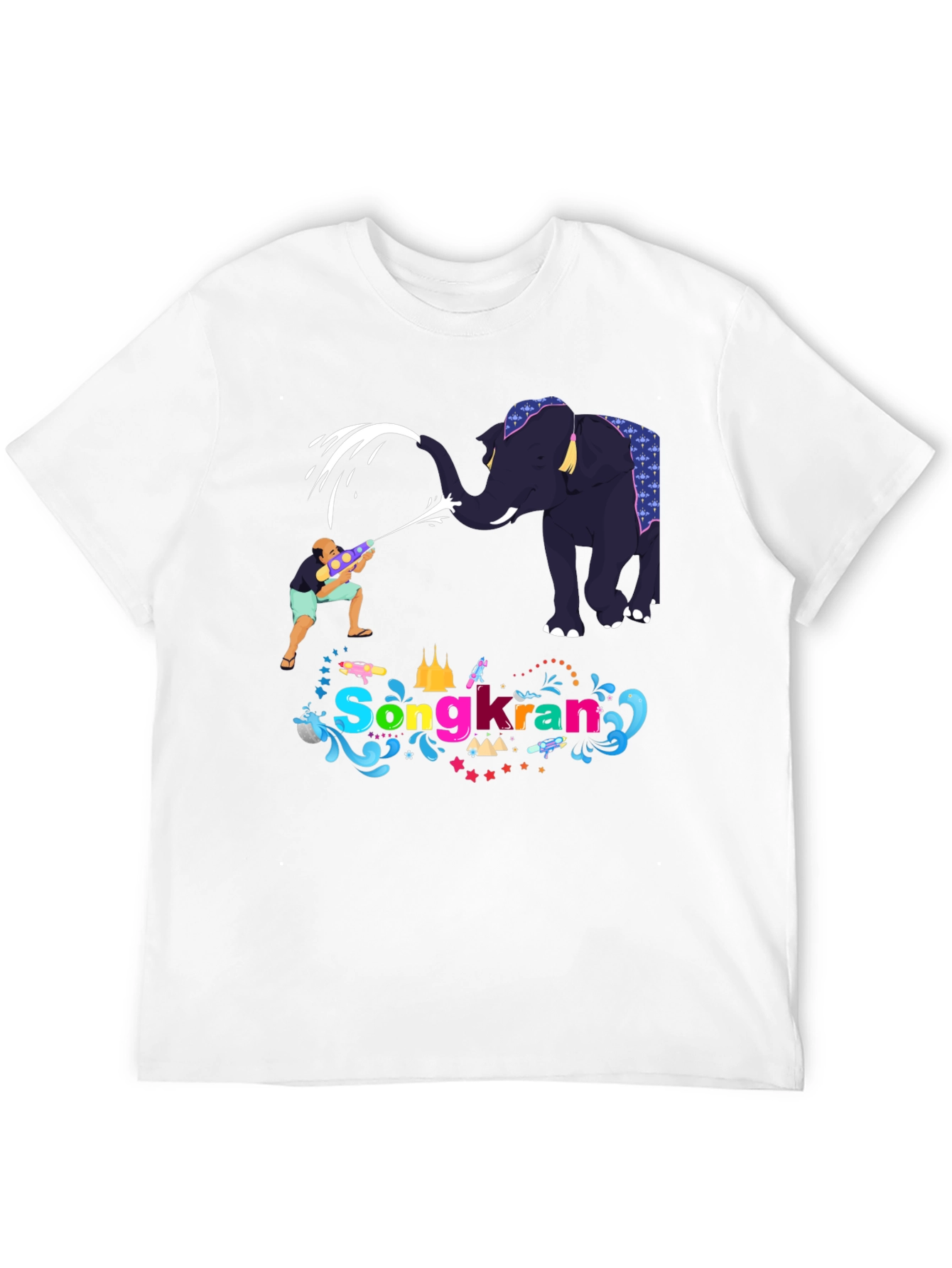 Songkran Festival T-Shirt - Elephant Water Fight