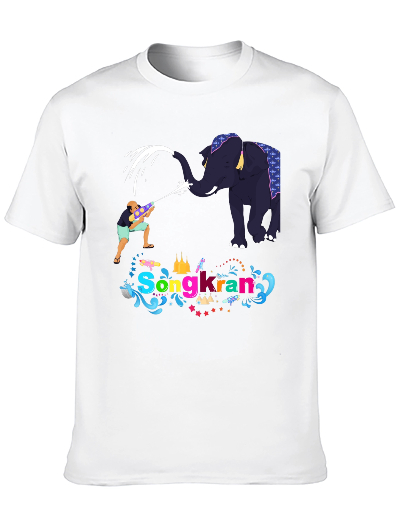 Songkran Festival T-Shirt - Elephant Water Fight