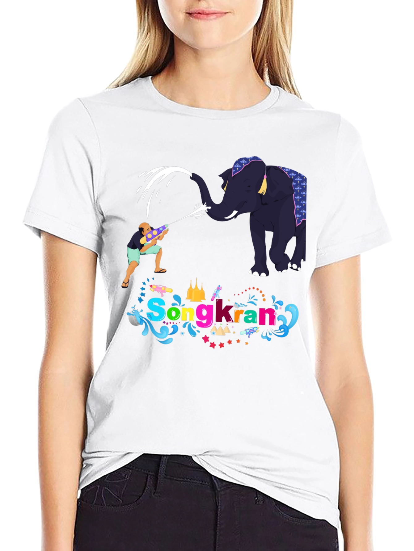 Songkran Festival T-Shirt - Elephant Water Fight
