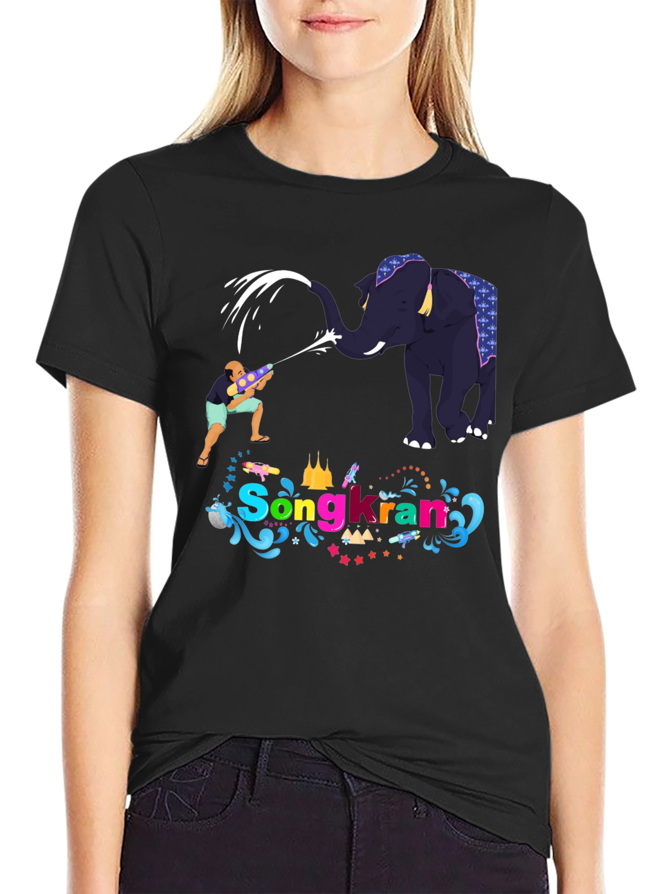Songkran Festival T-Shirt - Elephant Water Fight