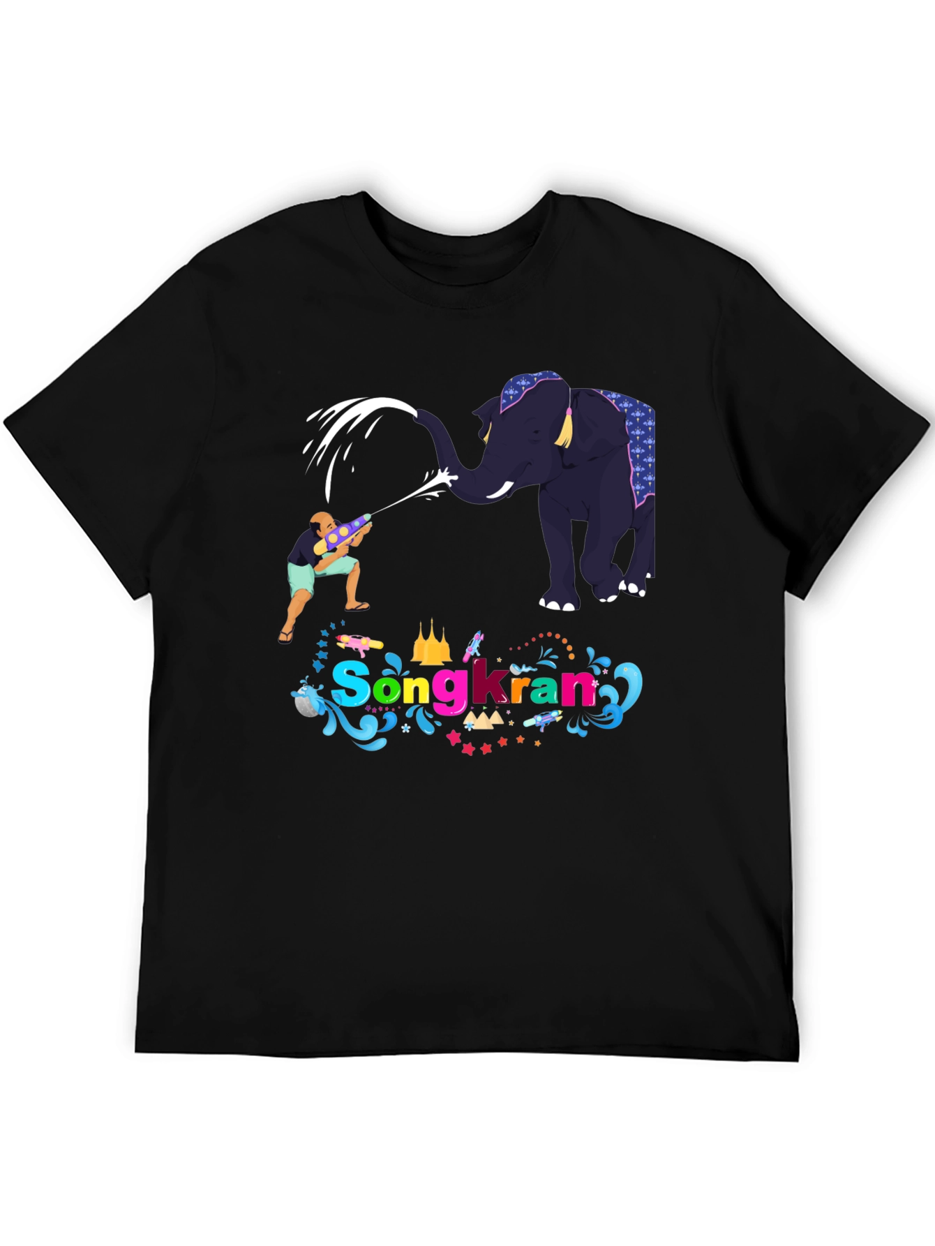 Songkran Festival T-Shirt - Elephant Water Fight