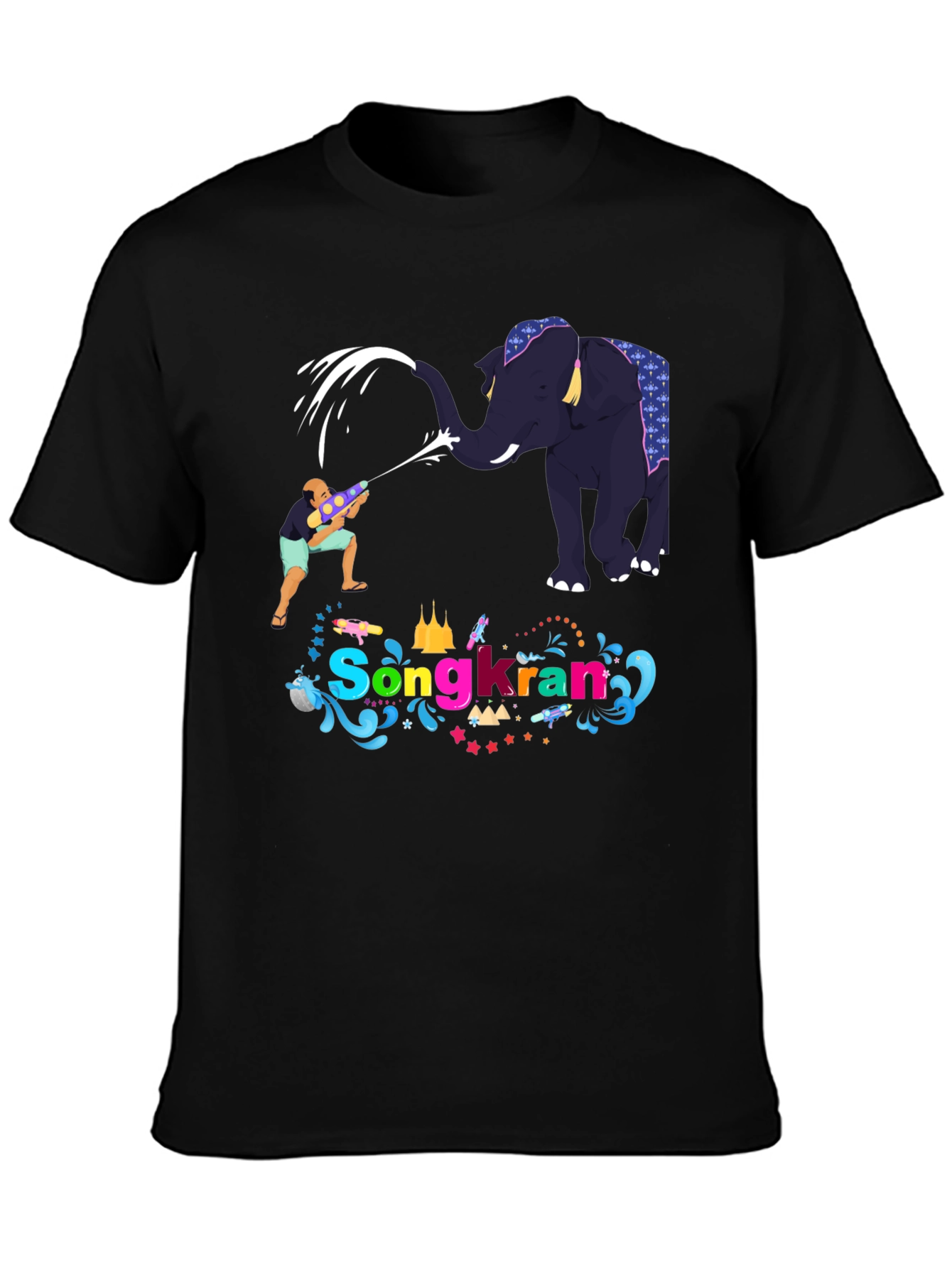 Songkran Festival T-Shirt - Elephant Water Fight