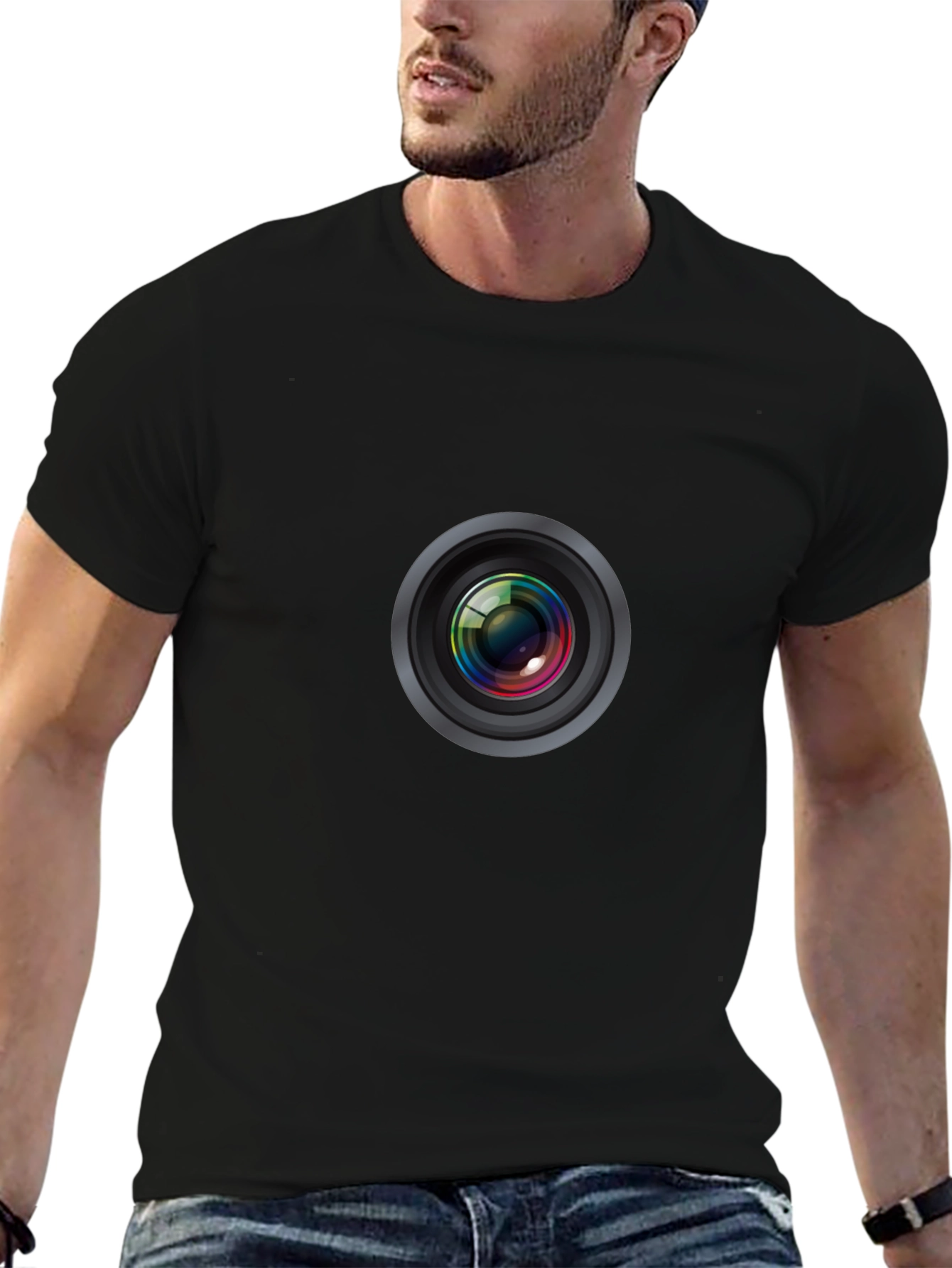 Camera Lens Graphic Tee - Mens Black T-Shirt