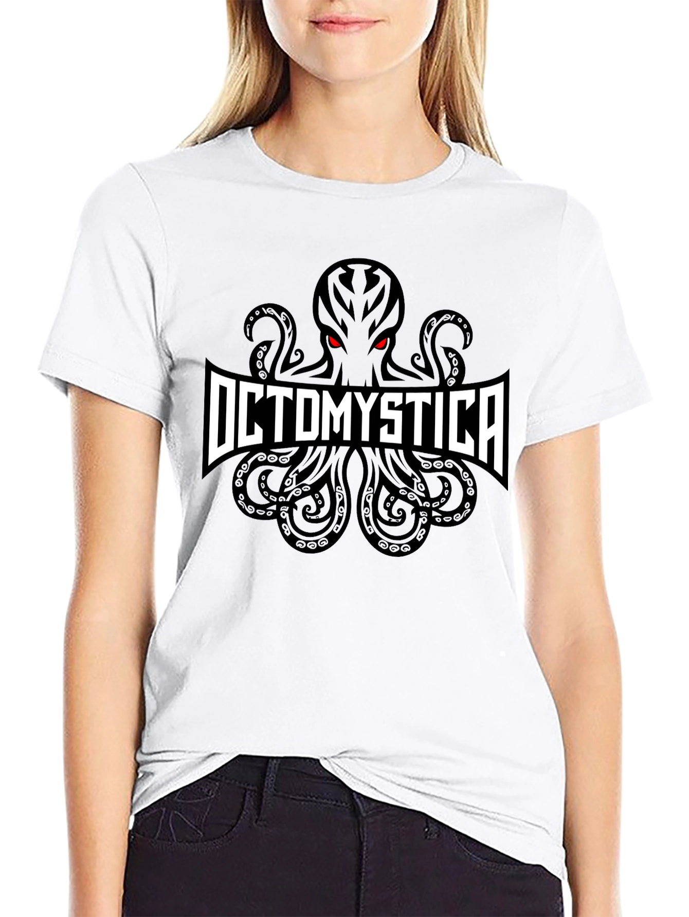 Octomystica Graphic Print Black T-Shirt