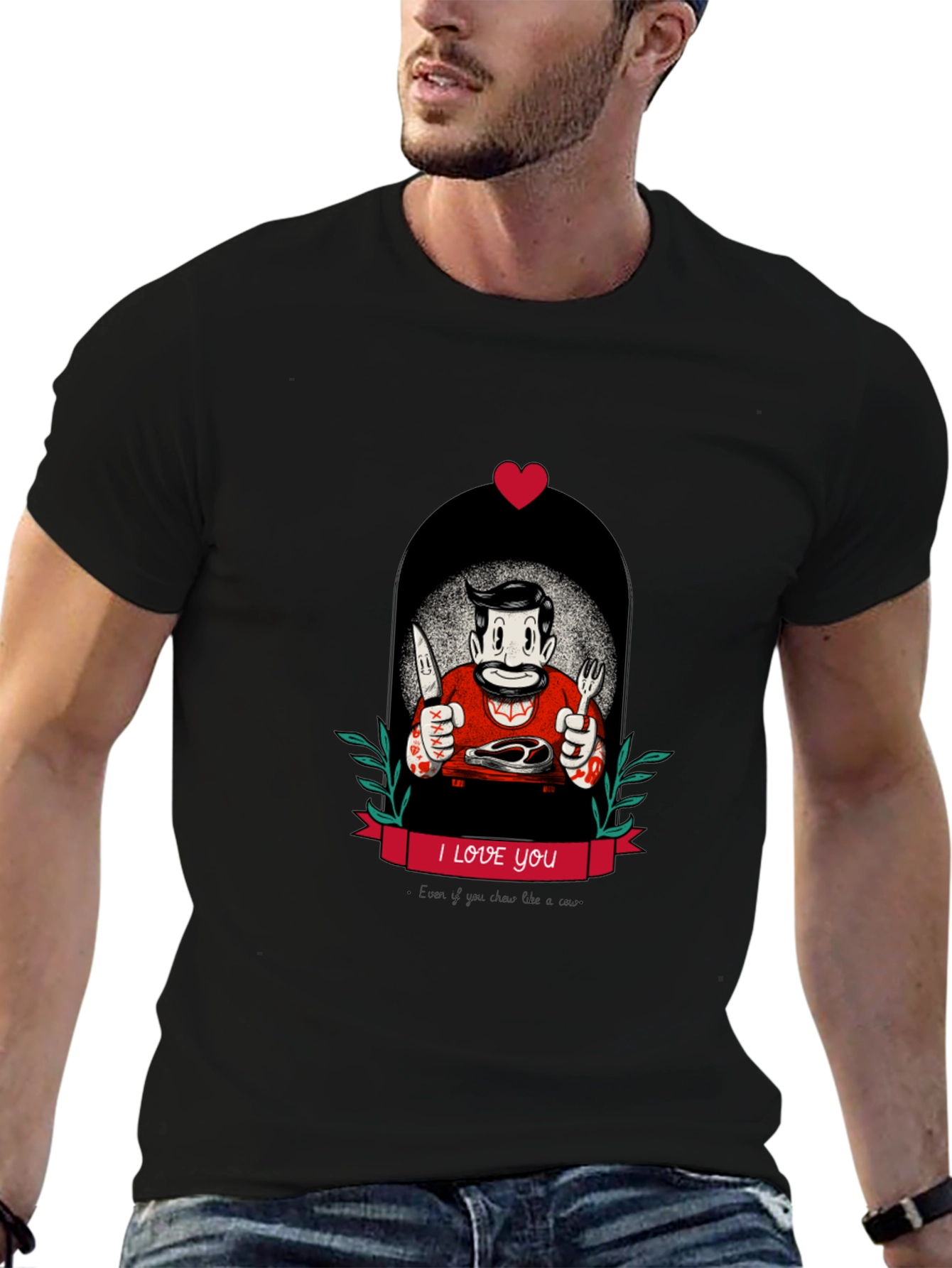 I Love You Steak T-Shirt - Graphic Tee
