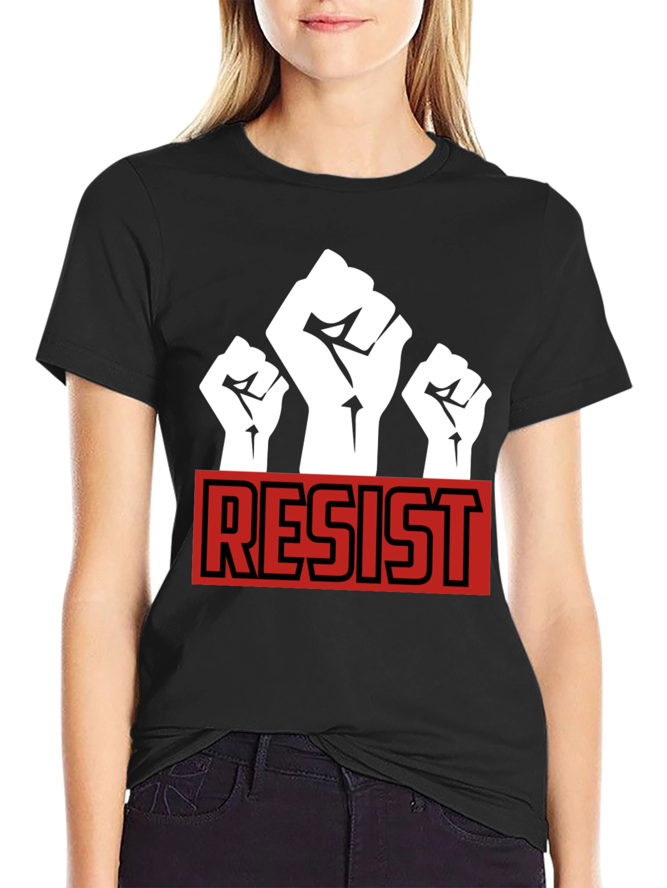 Resist Fist Graphic T-Shirt - Black