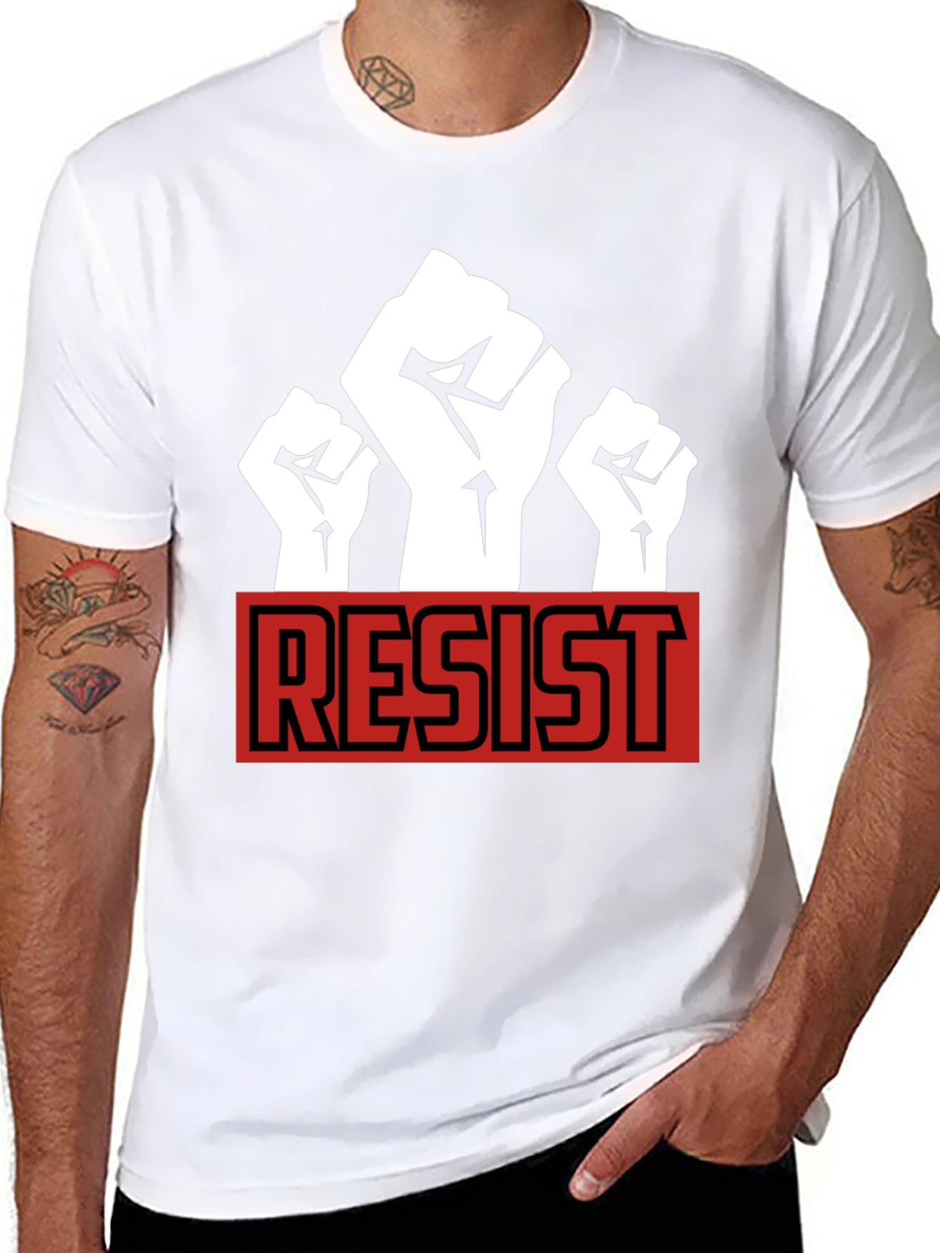 Resist Fist Graphic T-Shirt - Black