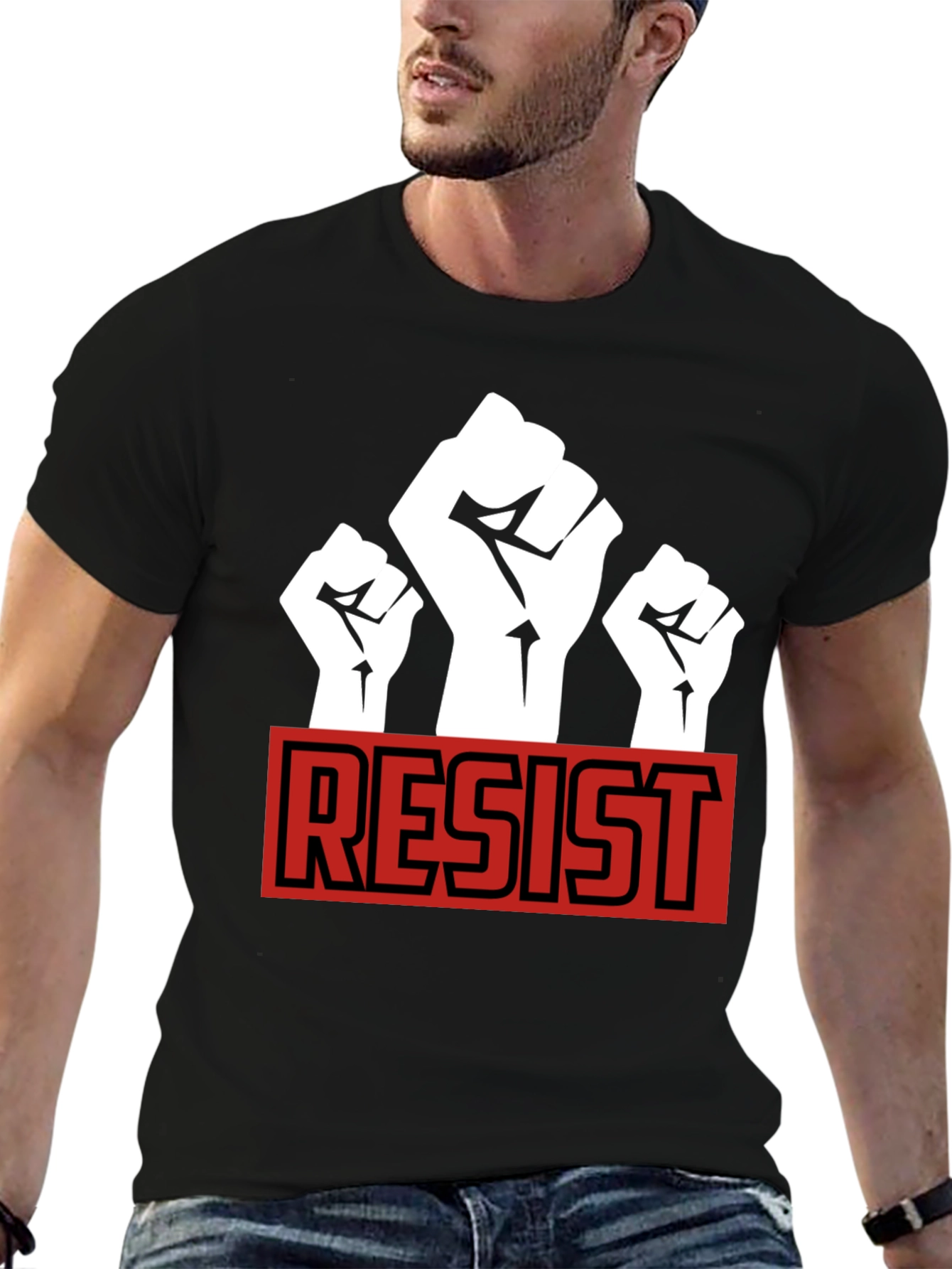 Resist Fist Graphic T-Shirt - Black