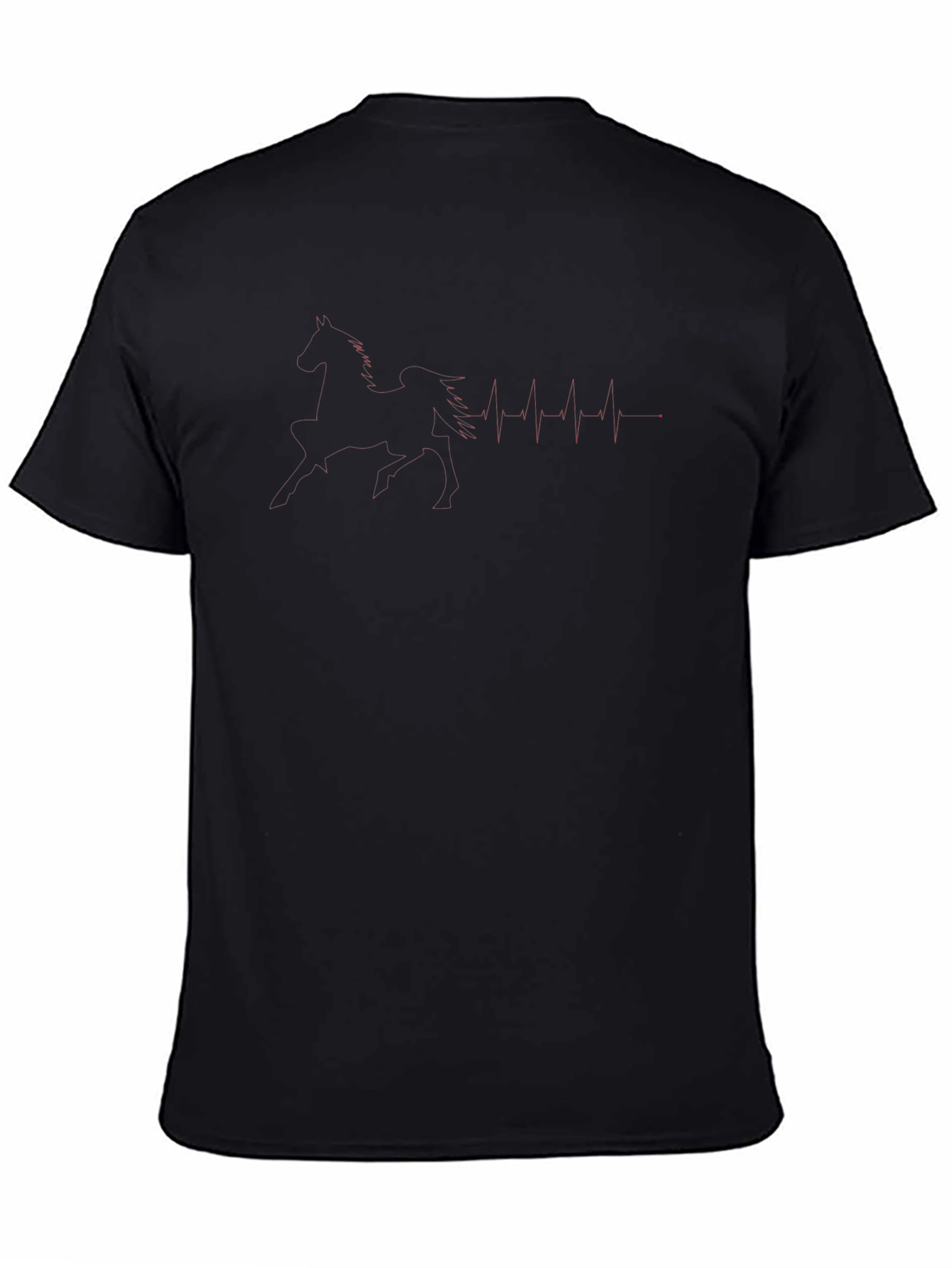 Black Graphic Tee - Heartbeat Design