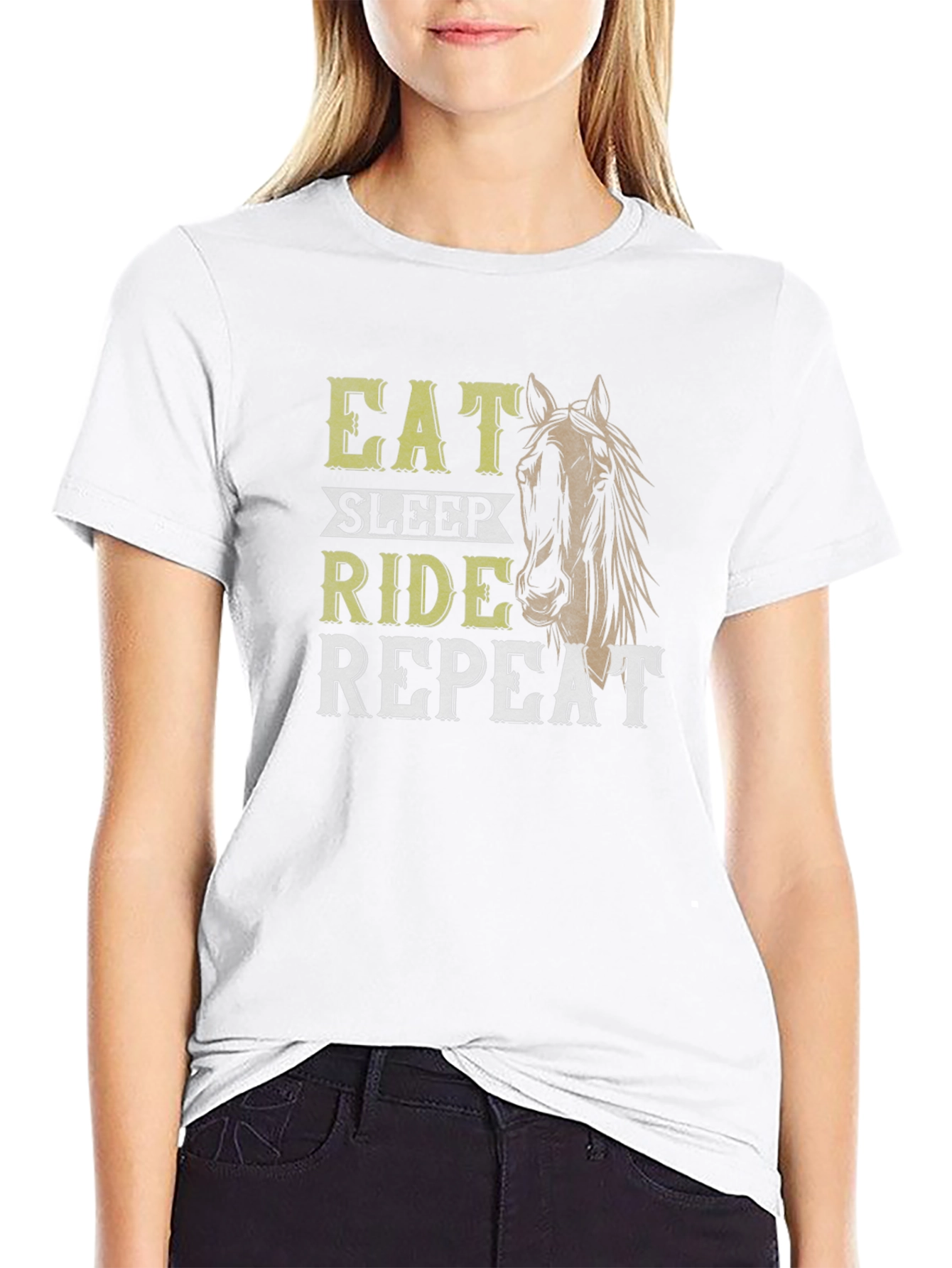 Eat Sleep Ride Repeat Horse Graphic Tee