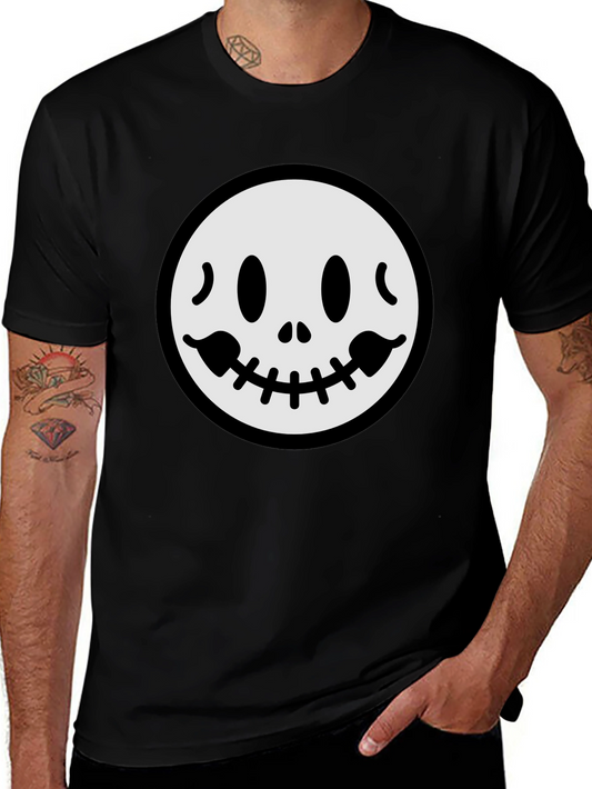Spooky Smile Graphic Tee - Black Cotton T-Shirt
