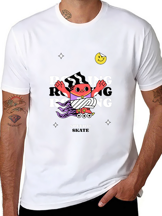 Rolling Skate Graphic Black T-Shirt