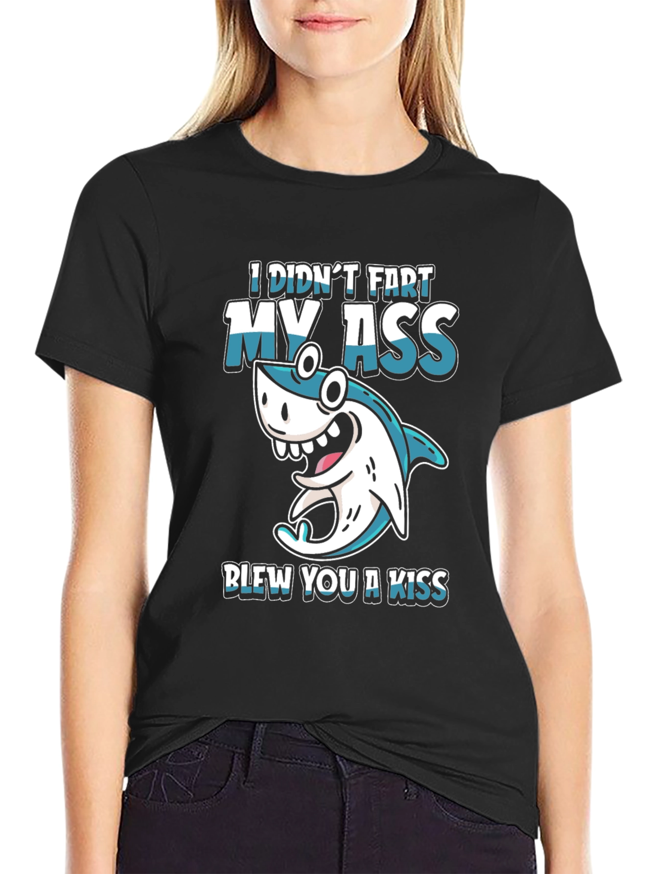 Funny Shark Fart Kiss T-Shirt - Humor Tee