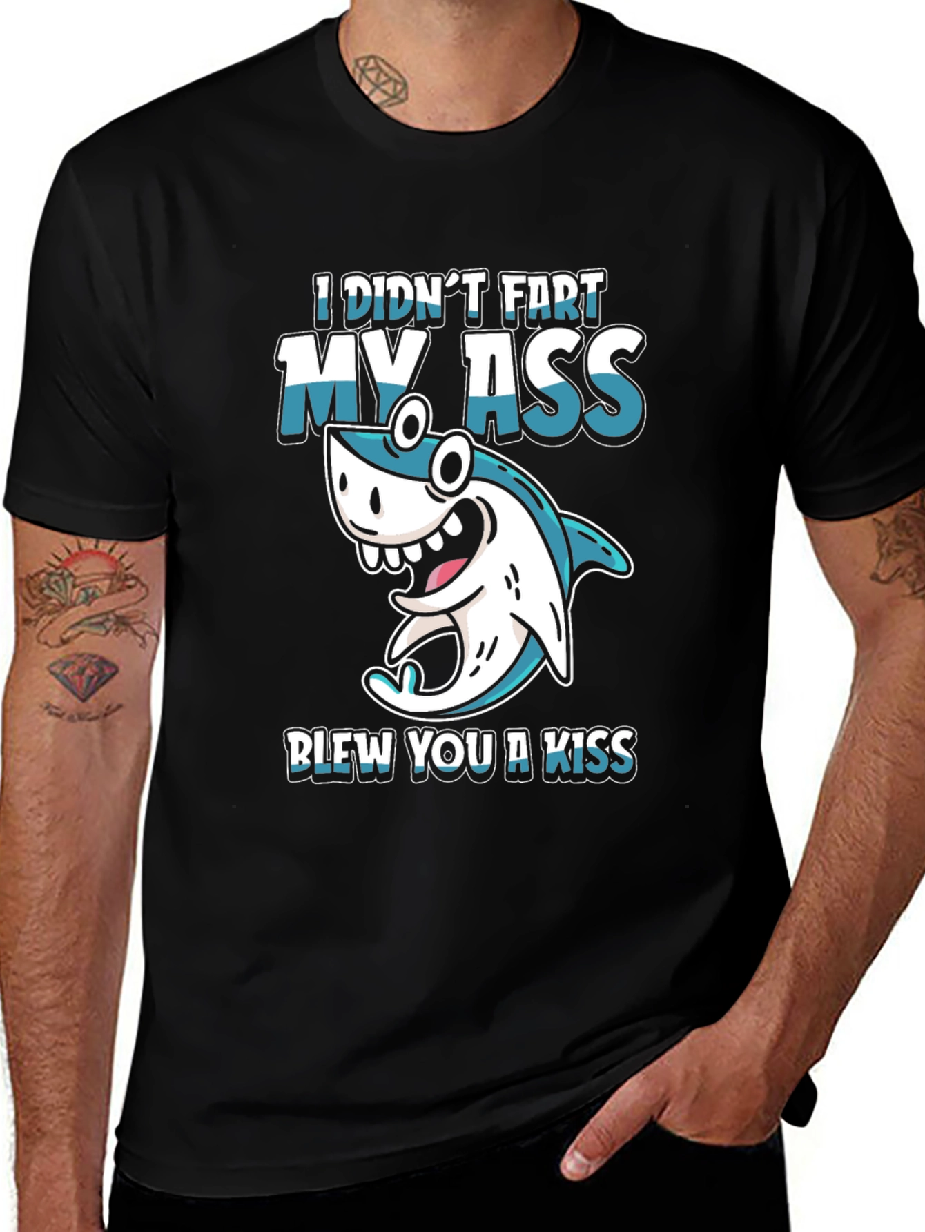 Funny Shark Fart Kiss T-Shirt - Humor Tee