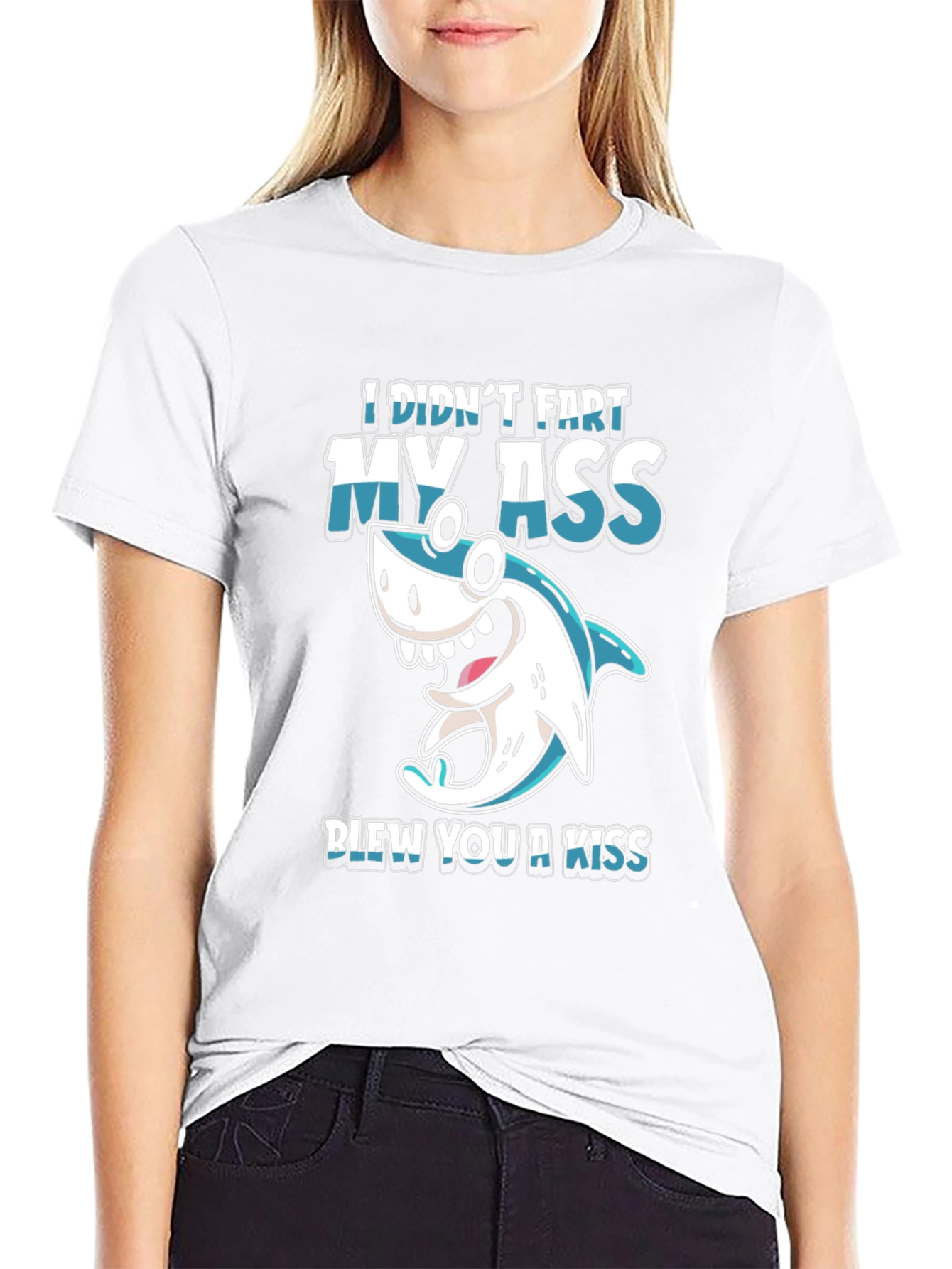 Funny Shark Fart Kiss T-Shirt - Humor Tee