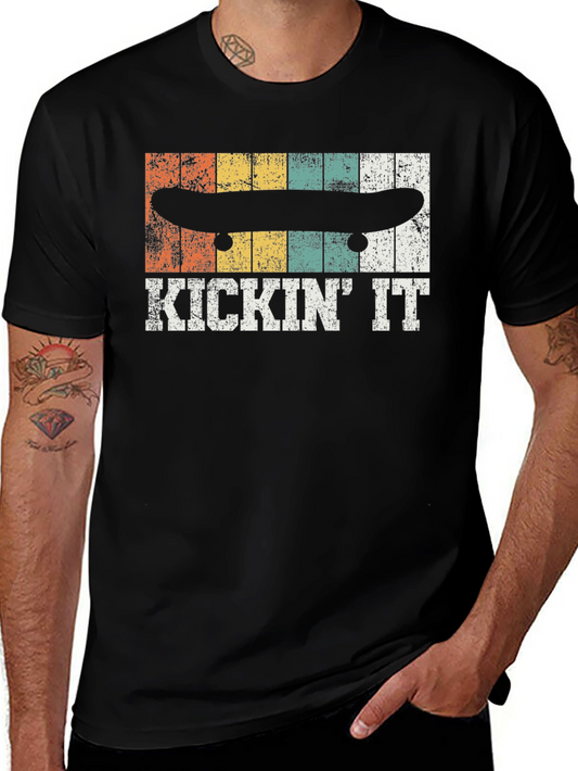 Kickin It Skateboard T-Shirt - Retro Style